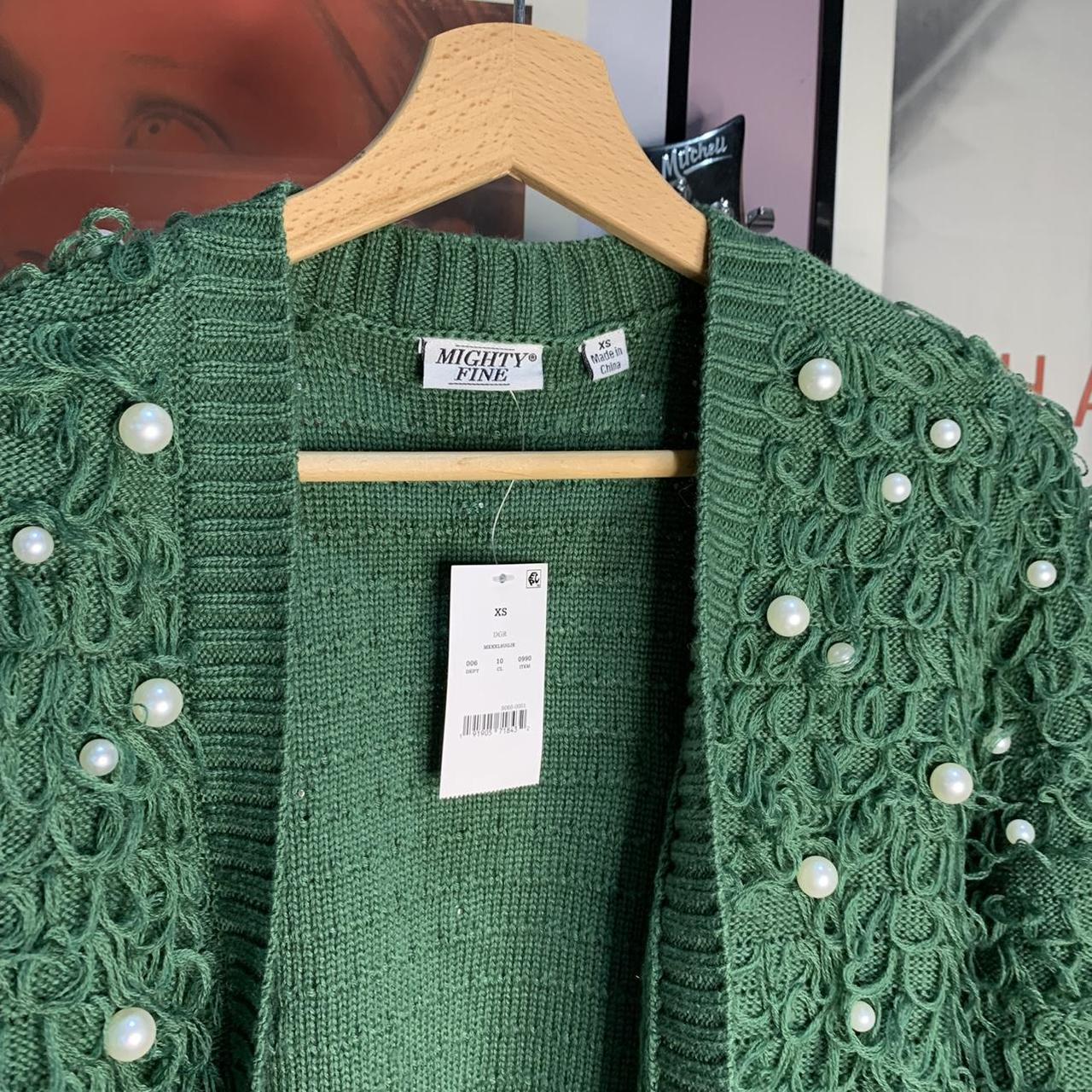 Green Loop Knit Cardigan by Mighty Fine , Loop knit...