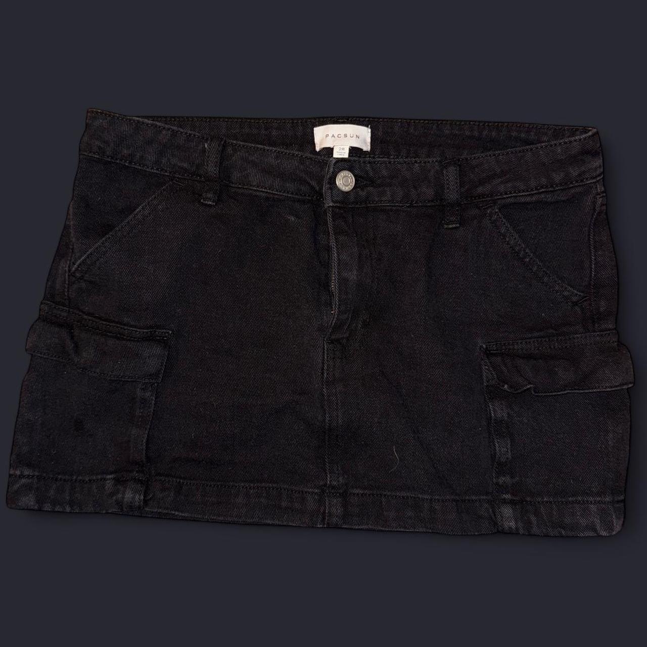PacSun Women's Skirt - Black - 28 – Black Pacsun denim cargo mini skirt #cargo …