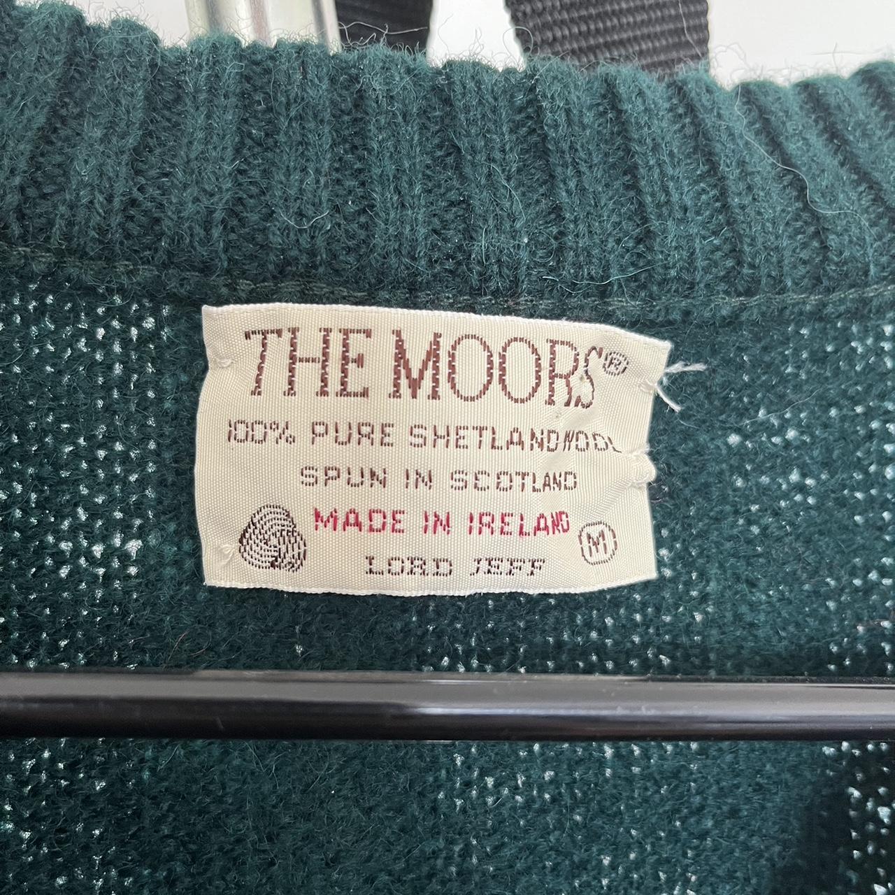 This is a vintage Moors green shetland wool sweater... - Depop