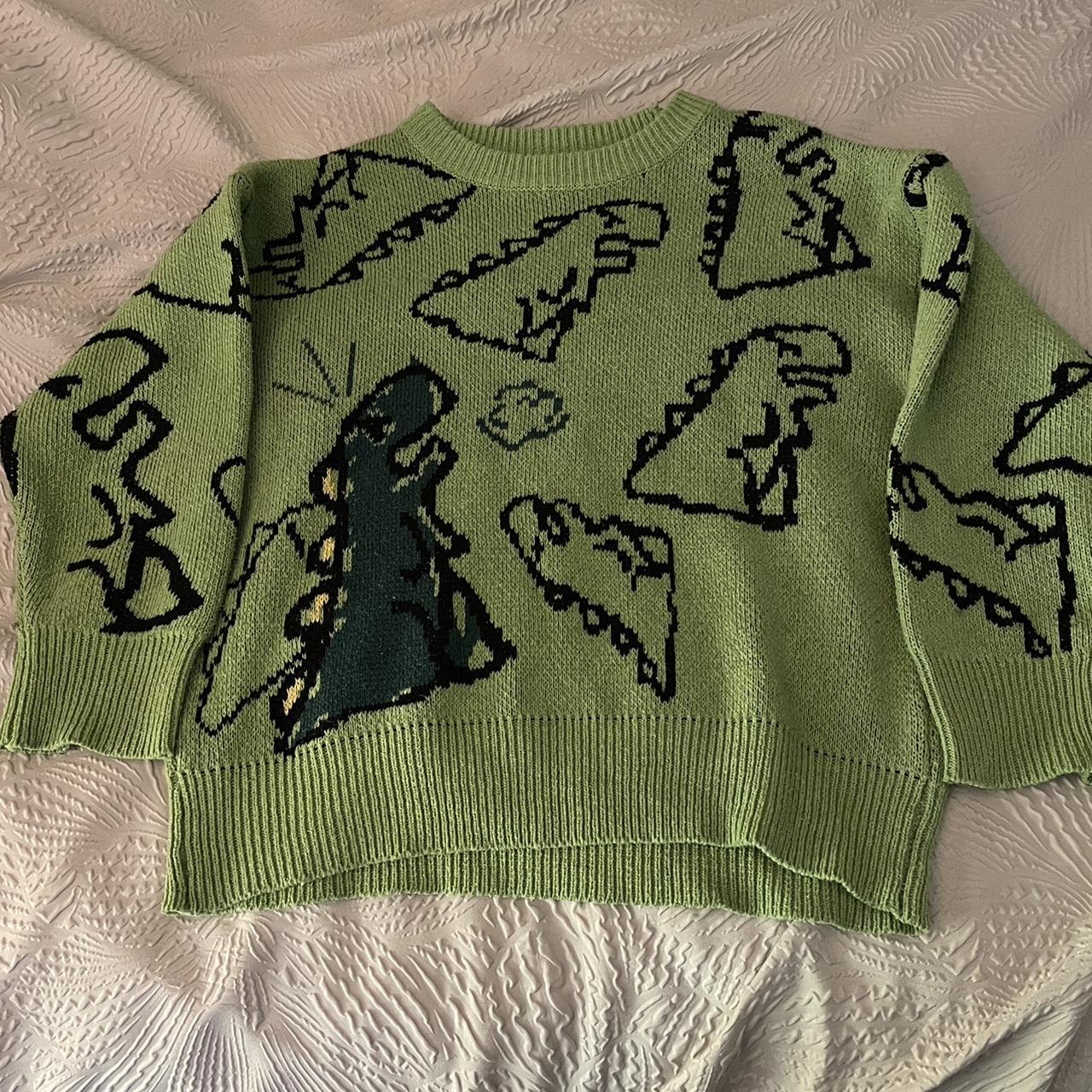 Dinosaur sweater wore once it’s giving matt... - Depop