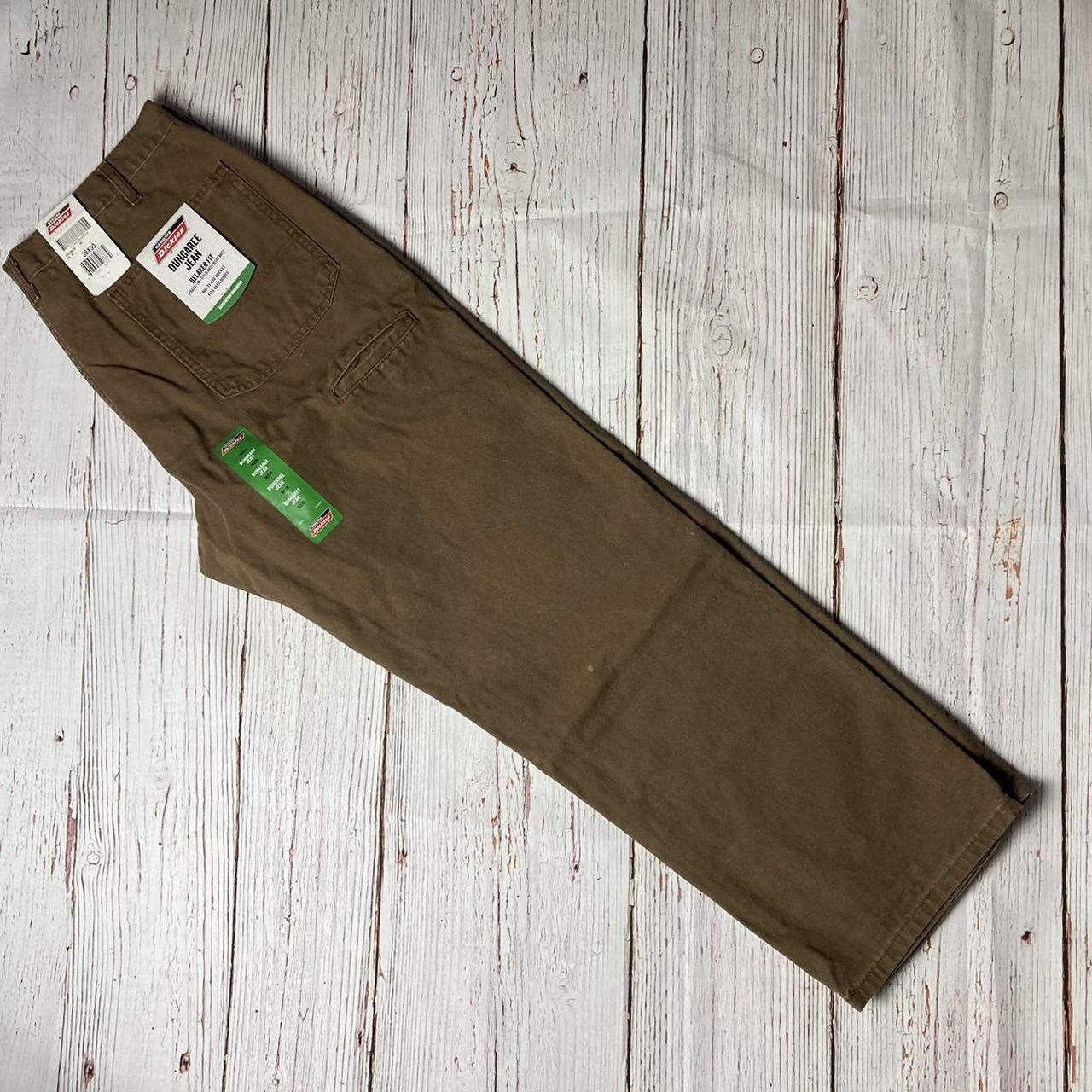 Dickies Relaxed Fit Brown Dungaree Jeans Size 38W x... - Depop