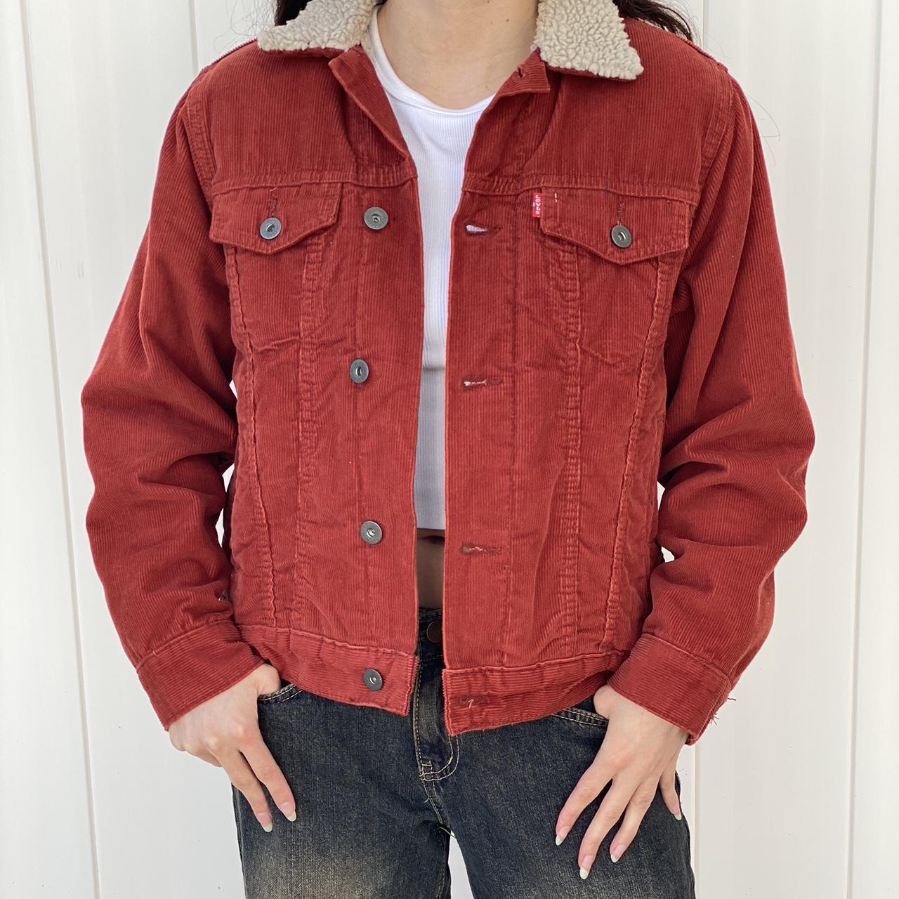 Levi's red sherpa discount jacket