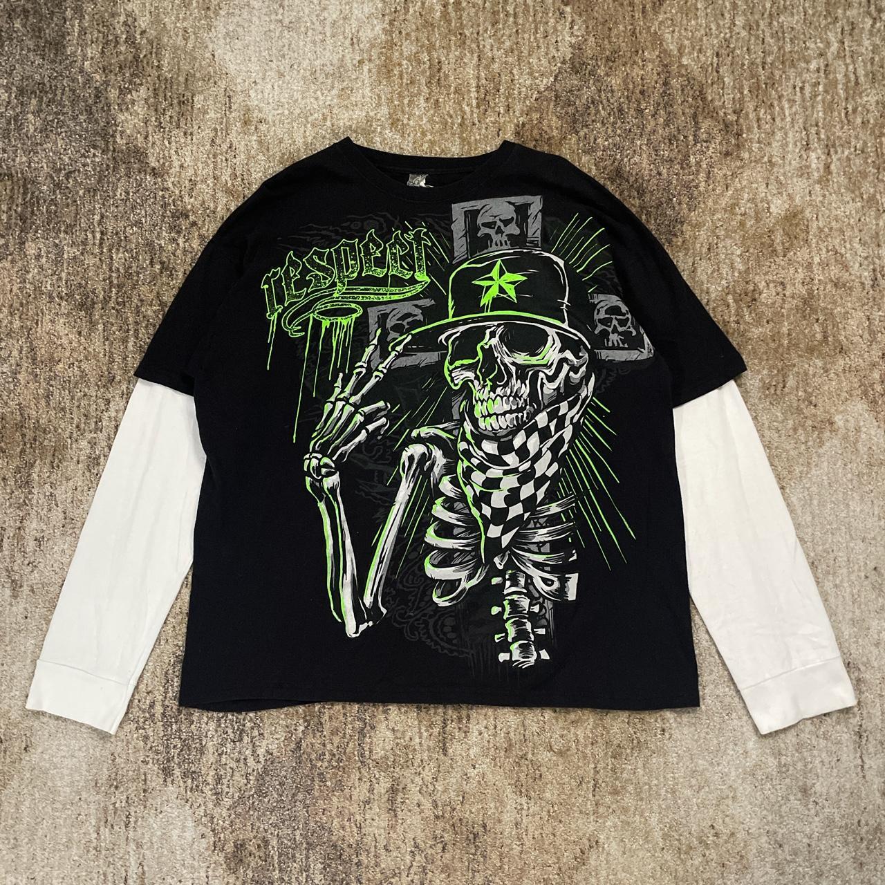 ★hybrid apparel mallgoth y2k long sleeve layered... - Depop