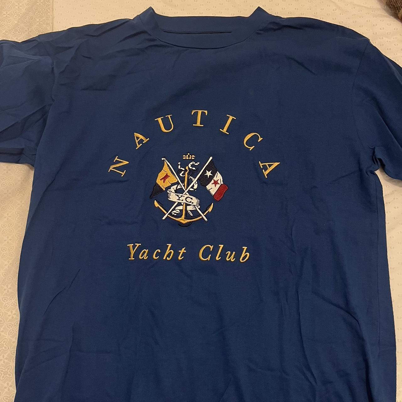 Cobalt blue oversized nautica yacht club tee Large... - Depop