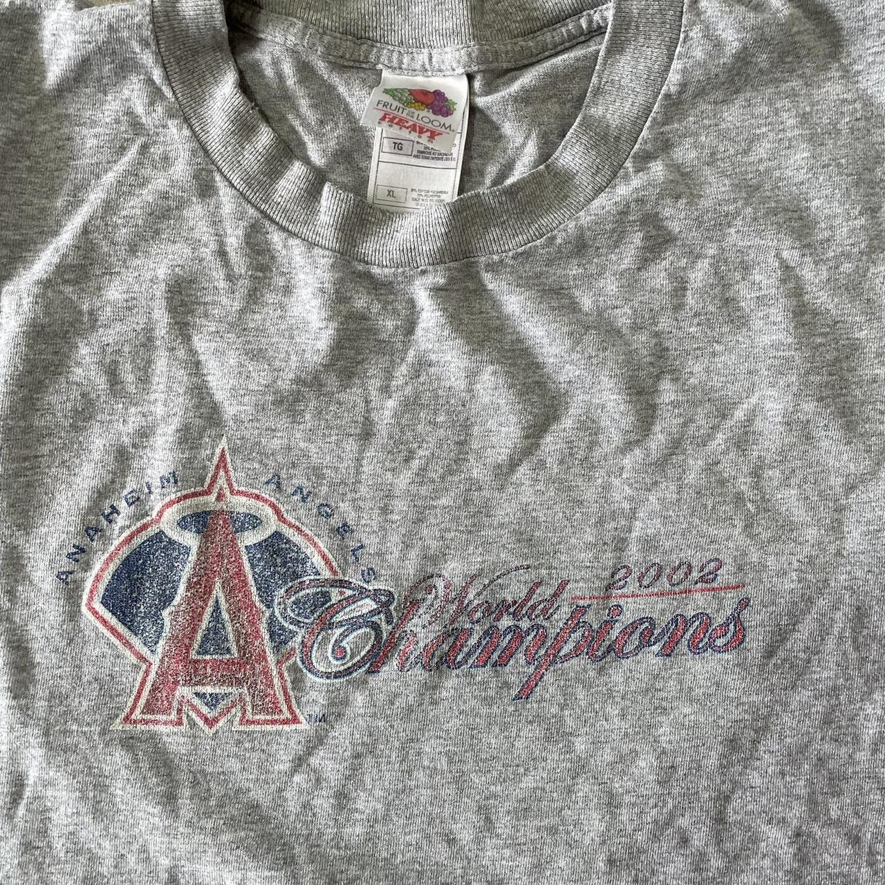 ⚾️vintage red anaheim angels baseball 2002 world - Depop