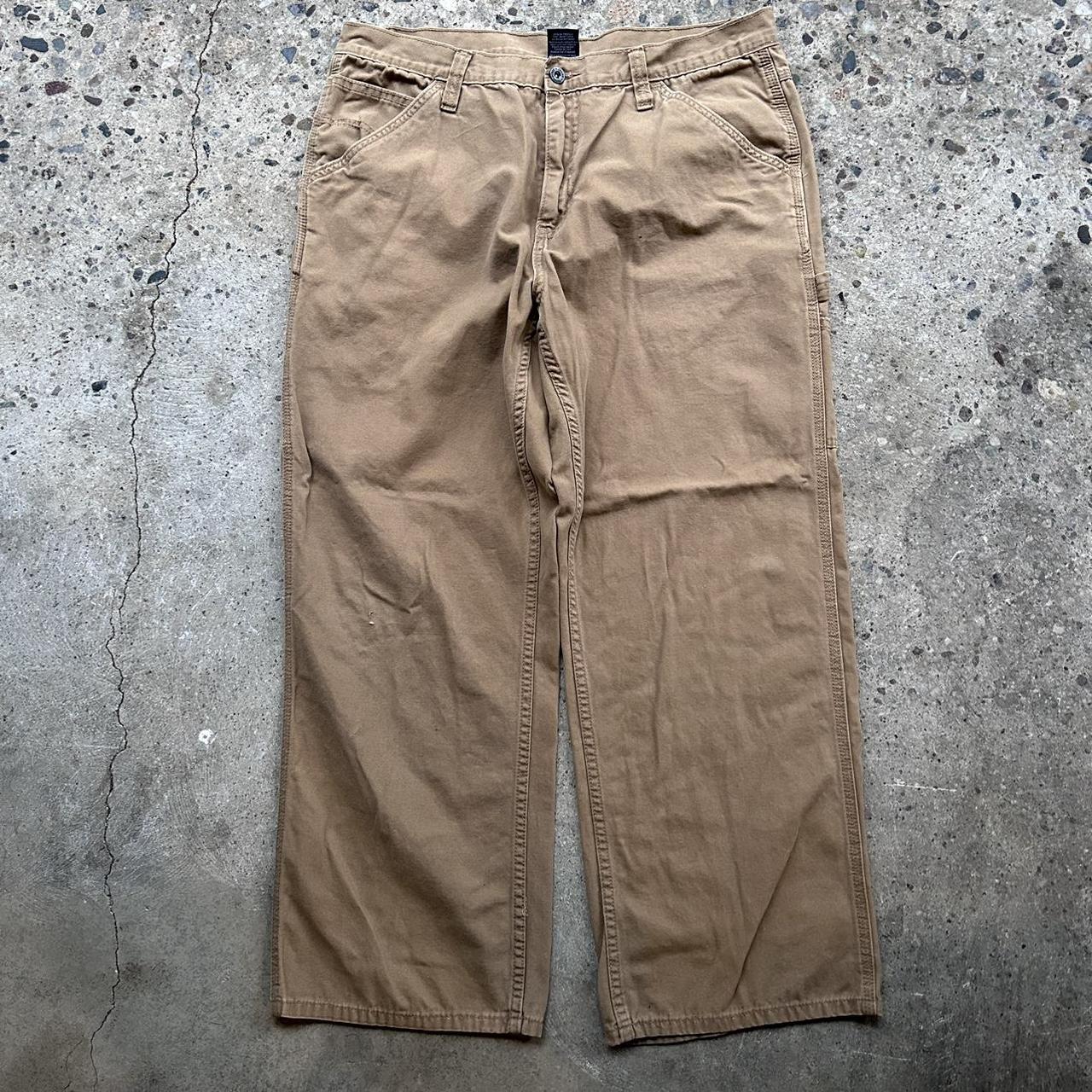 Faded Glory Men's Tan and Cream Trousers | Depop