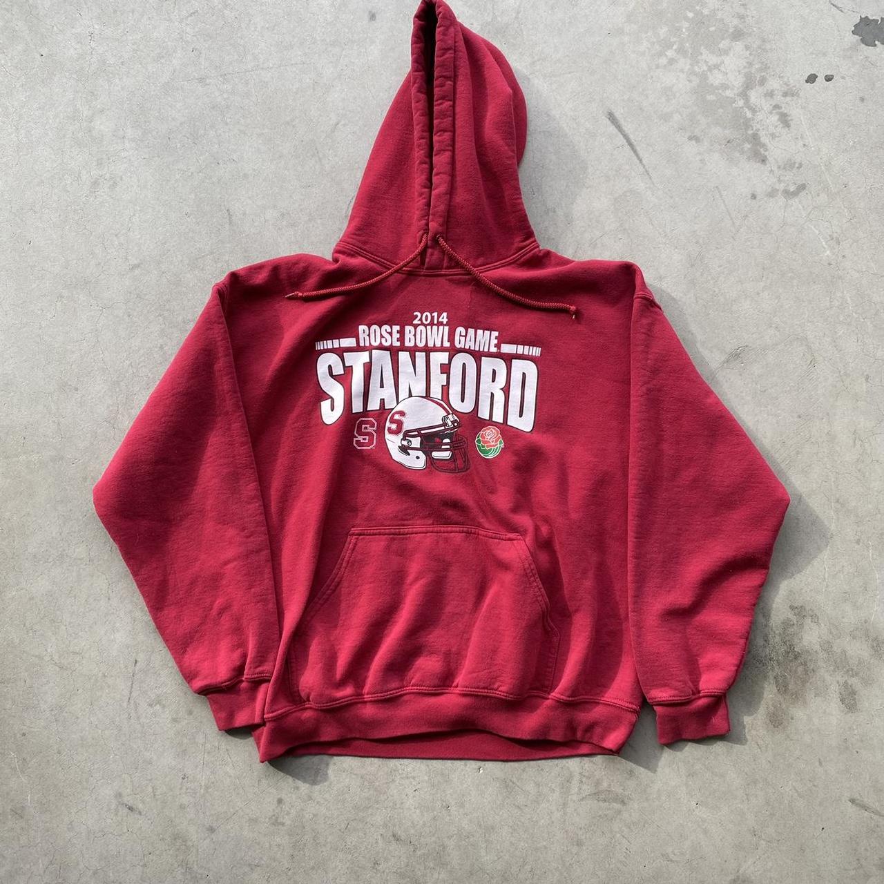 Vintage red Stanford pullover hoodie size large in - Depop