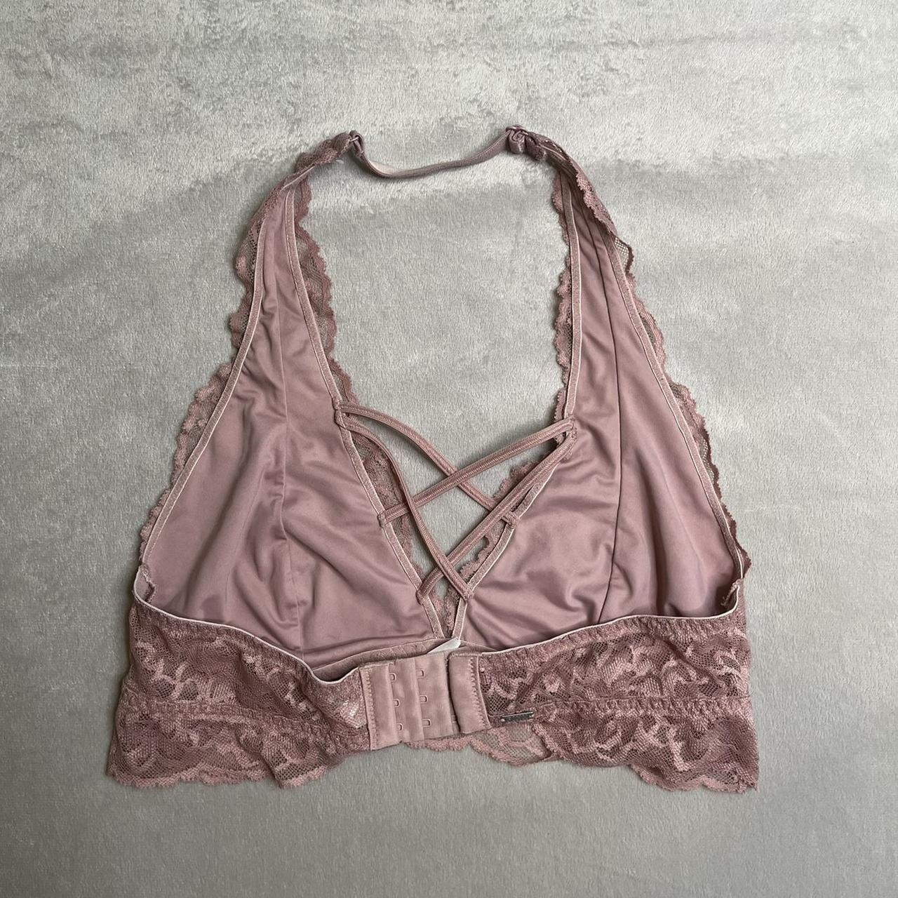 Victoria's Secret Pink maroon halter bralette with - Depop