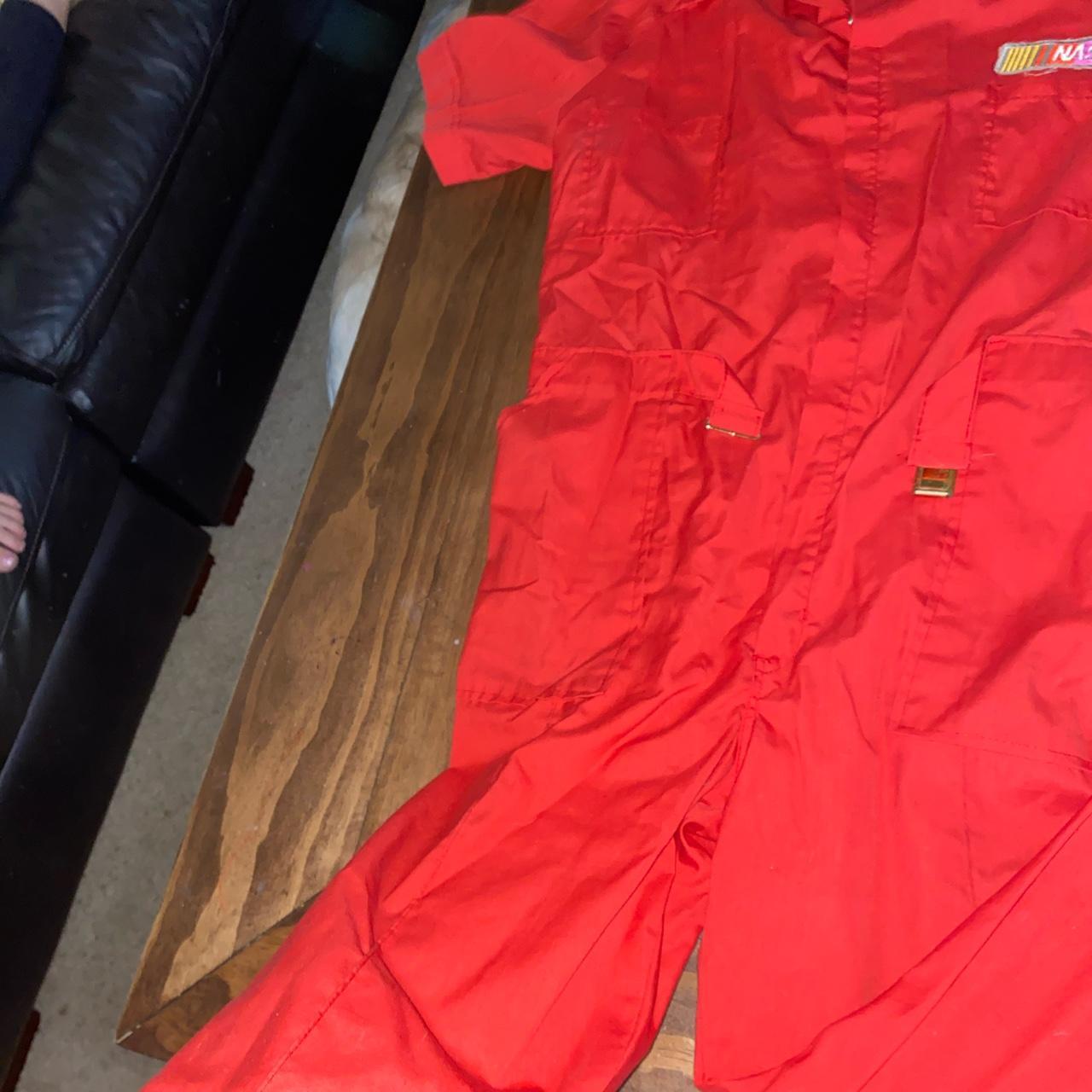 NASCAR Men's Red Jumpsuit Depop
