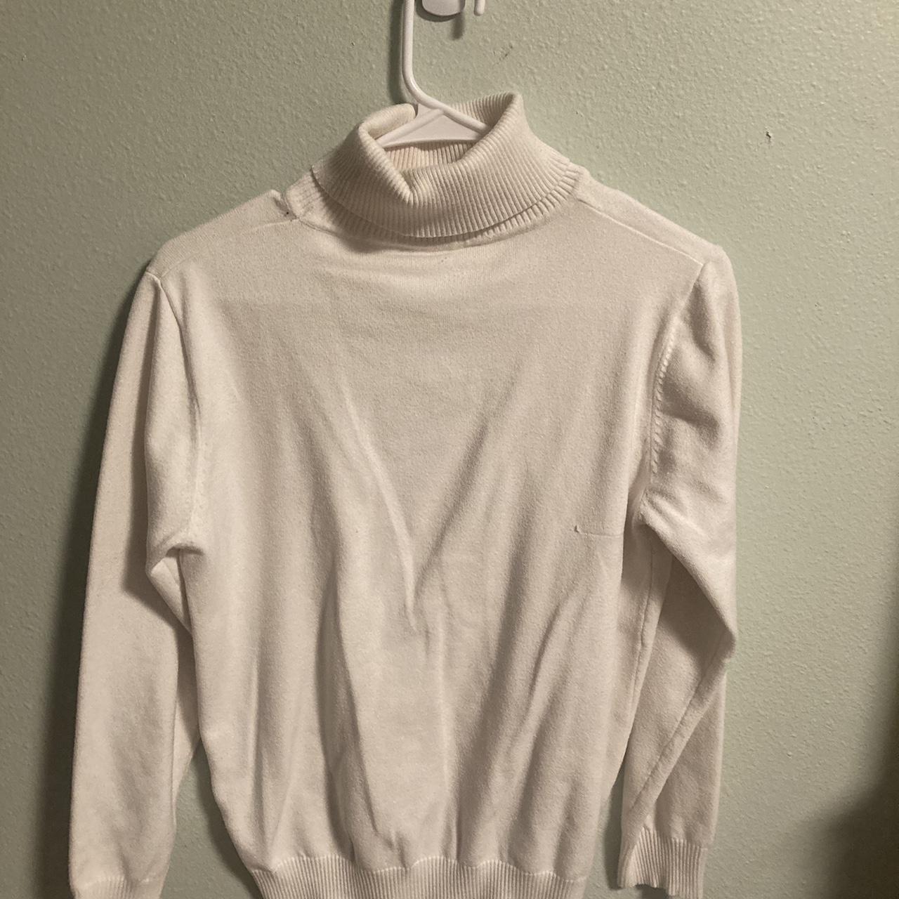 White Turtleneck Sweater - Depop