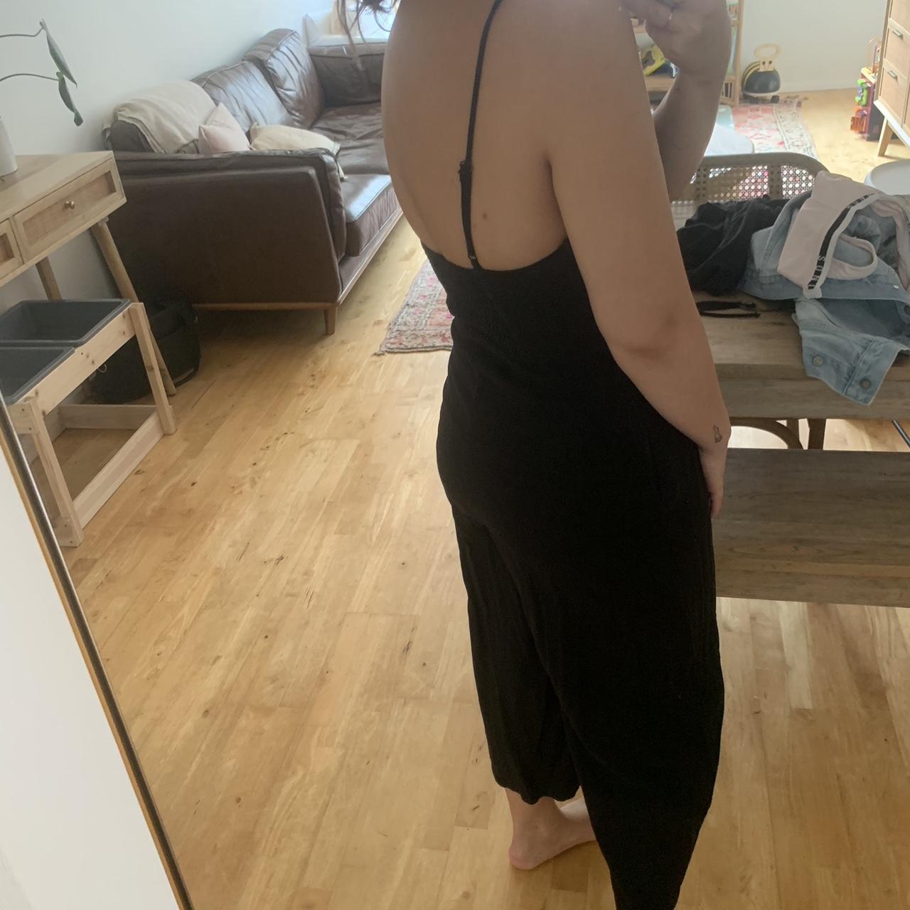 GLASSONS black linenlike jumpsuit Size 8 would... Depop