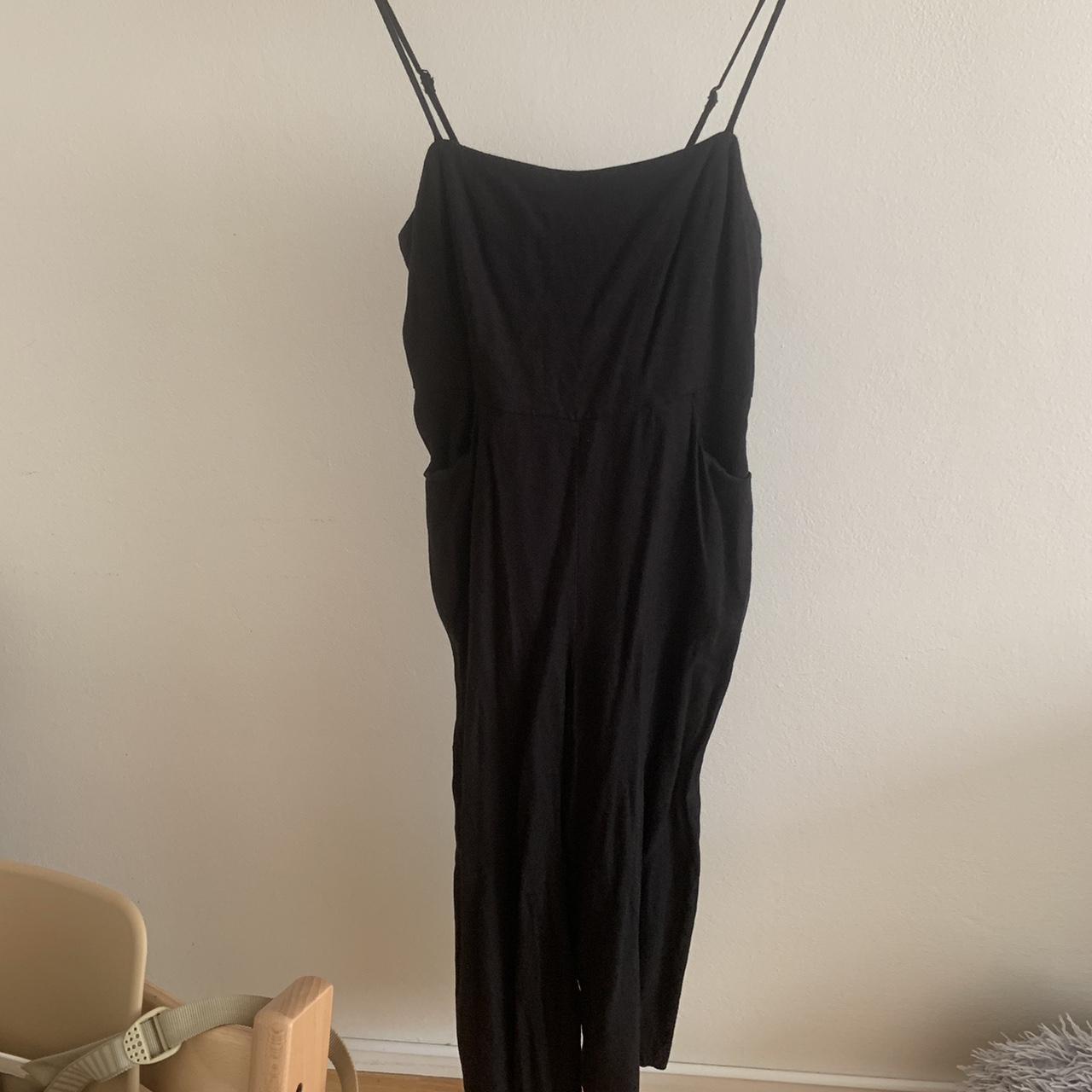 GLASSONS black linenlike jumpsuit Size 8 would... Depop