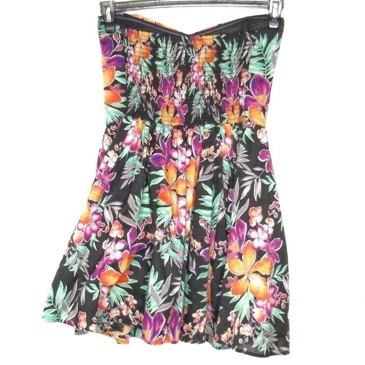 I LOVE H81 Strapless good Tropical Mini Dress.