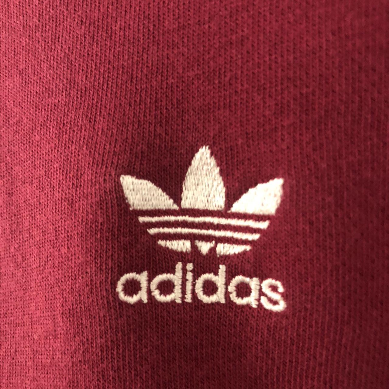 Adidas Women's Burgundy and Red Crop-top | Depop