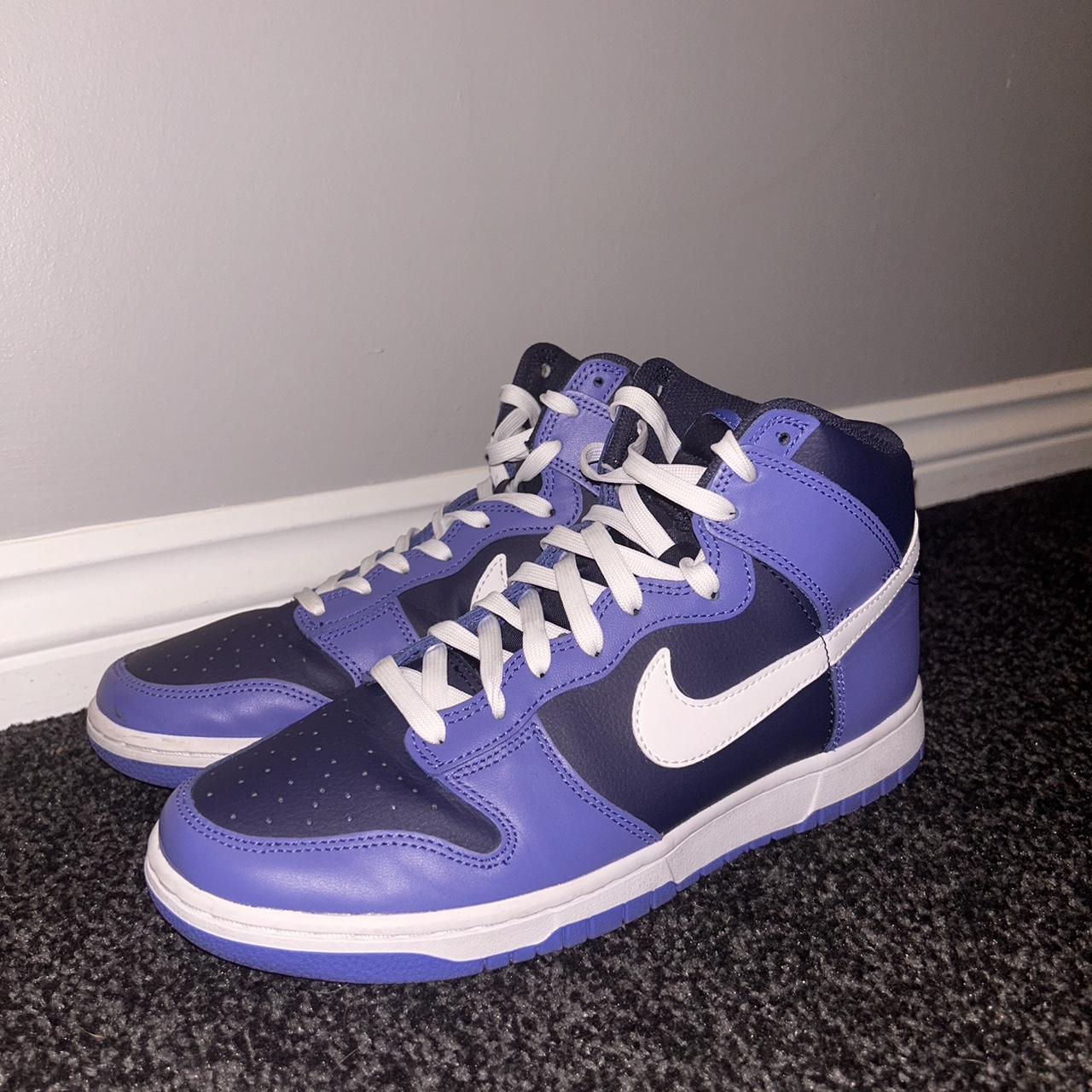 Nike high dunks obsidian Only worn once size 8 but... - Depop