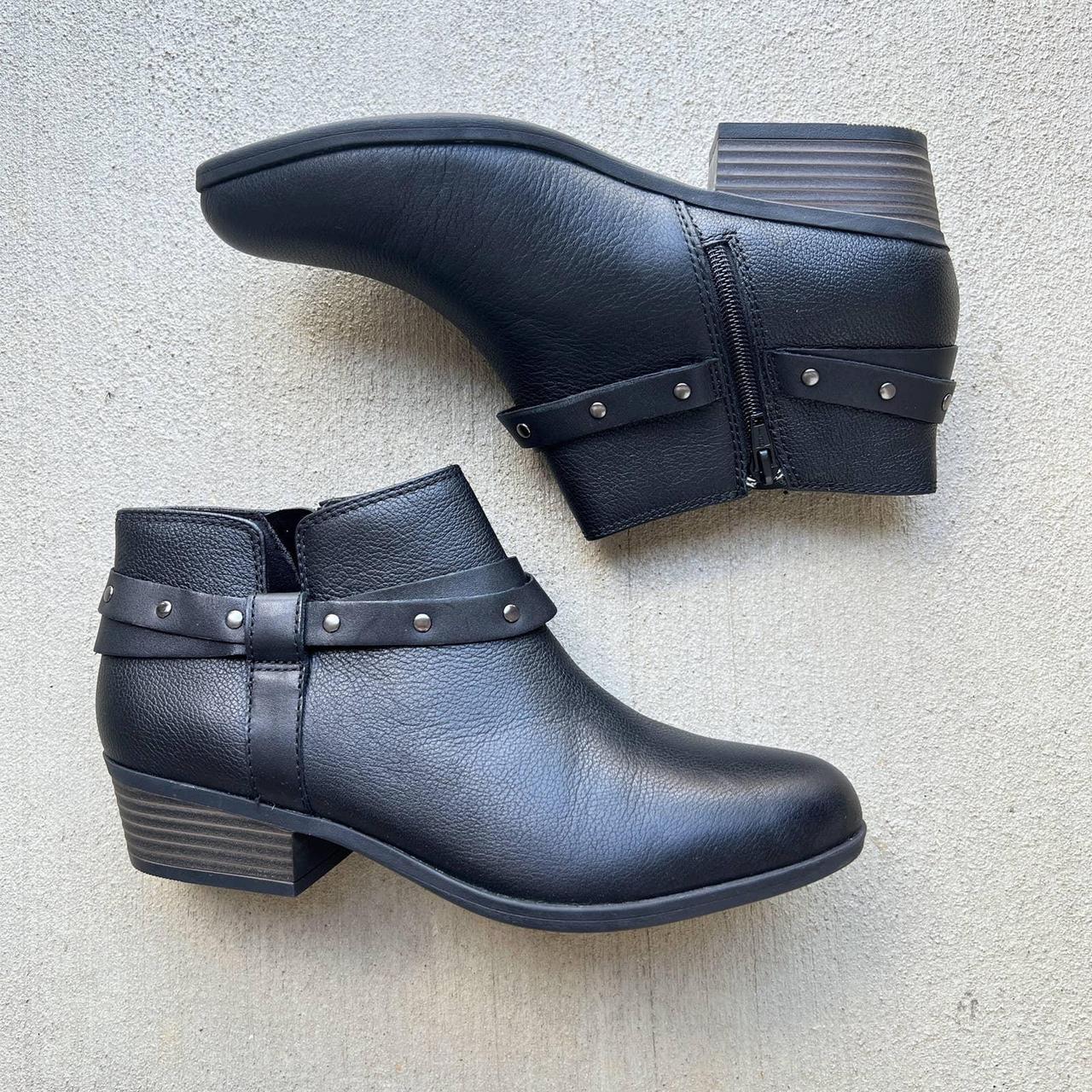 Clarks Addiy Zoie black leather ankle boots. They Depop