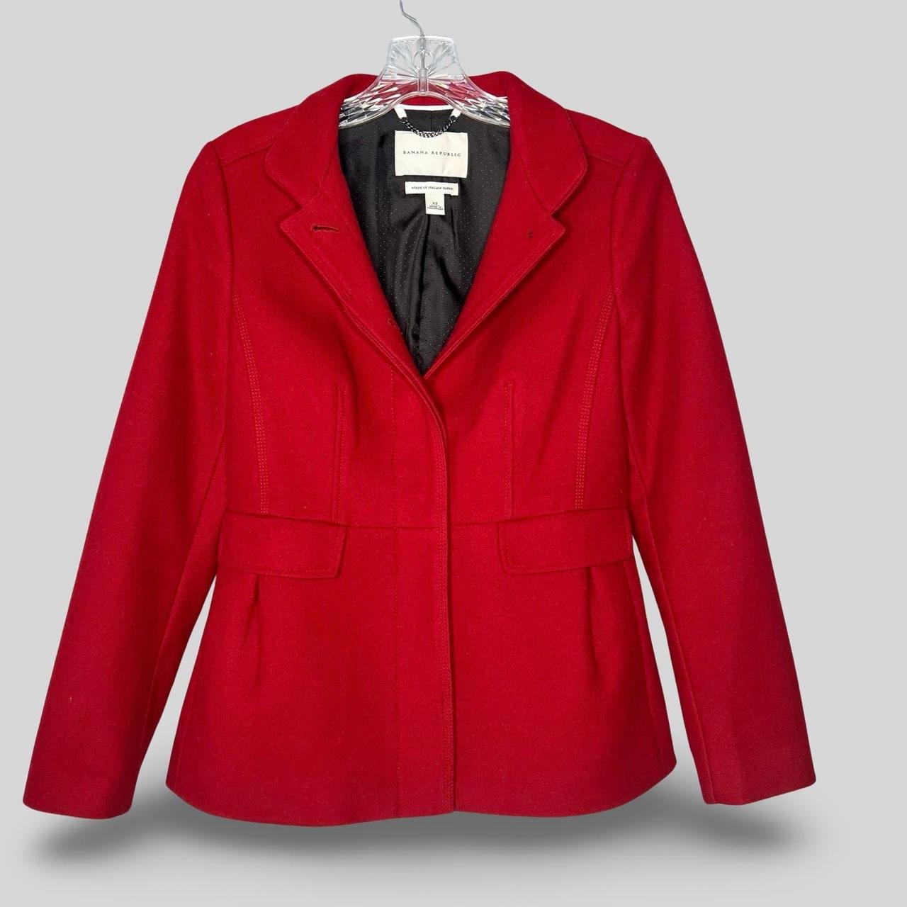 Banana Republic red wool fitted jacket. It has