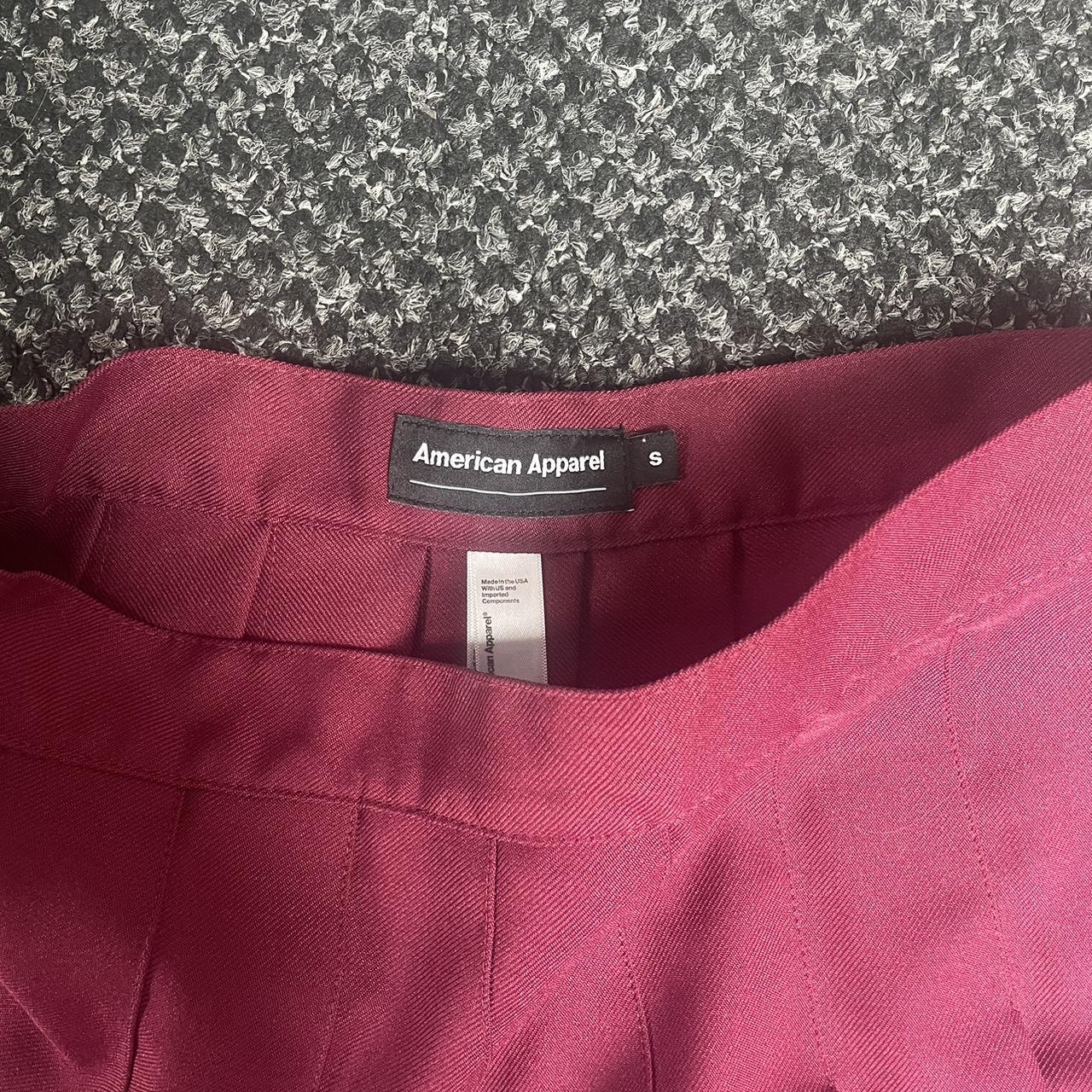 Burgundy American apparel pleated skirt Hardly worn... - Depop