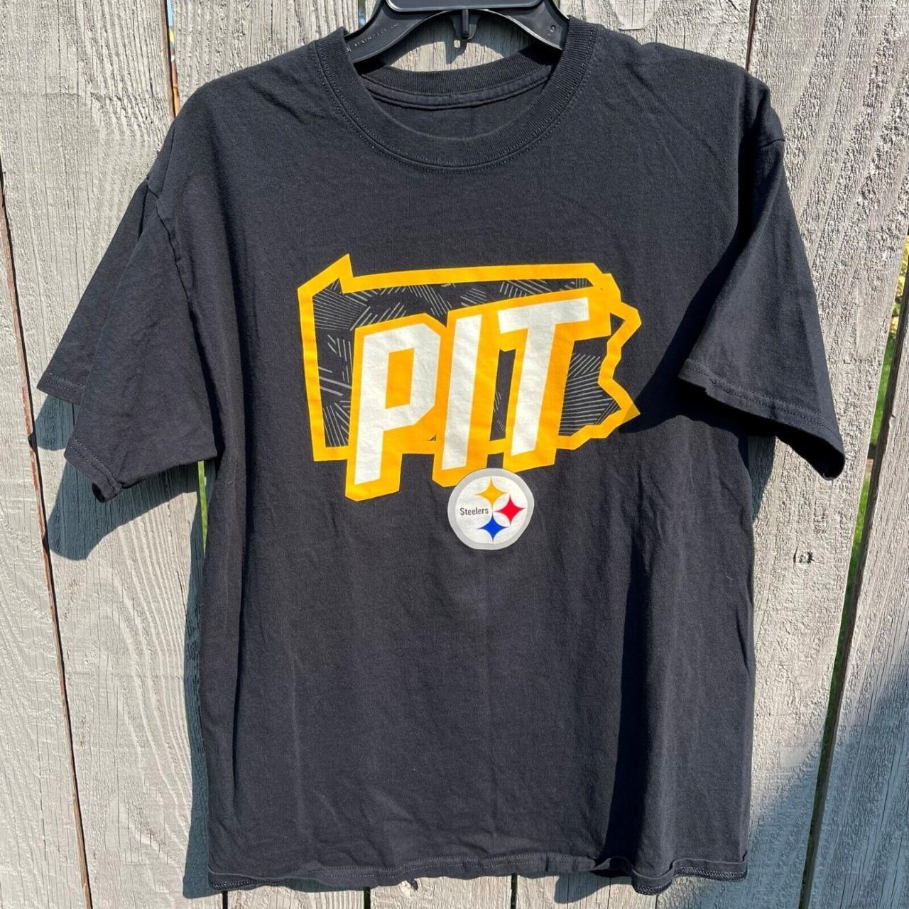 NFL Team Apparel Pittsburgh Steelers Black Graphic T-Shirt Men's