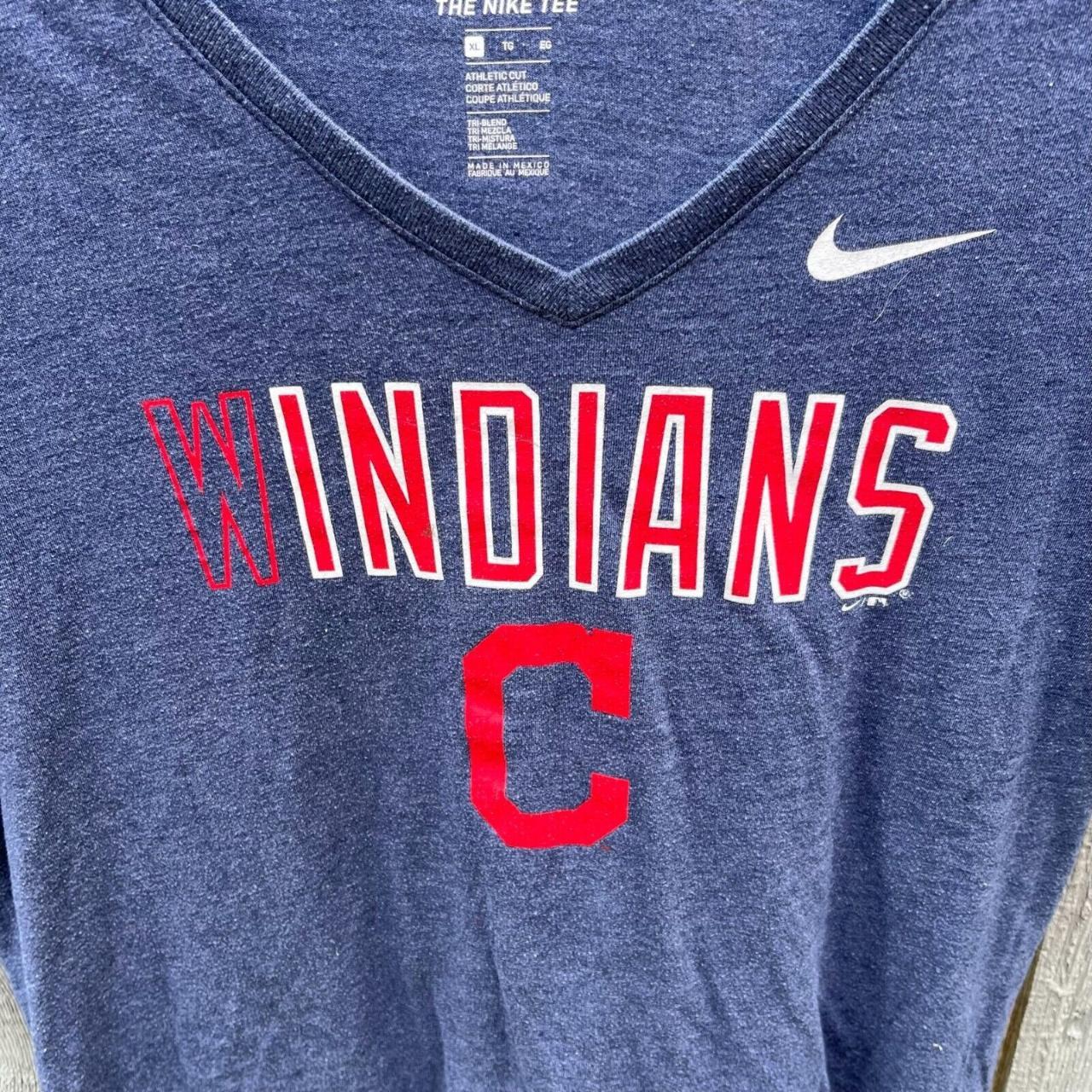 Nike Women's Cleveland Indians Tri-Blend 3/4-Sleeve T-Shirt