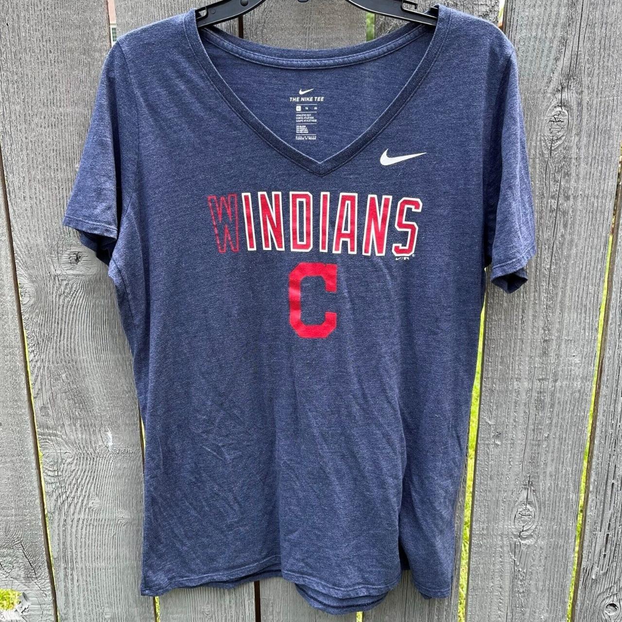Nike Women's Cleveland Indians Tri-Blend 3/4-Sleeve T-Shirt