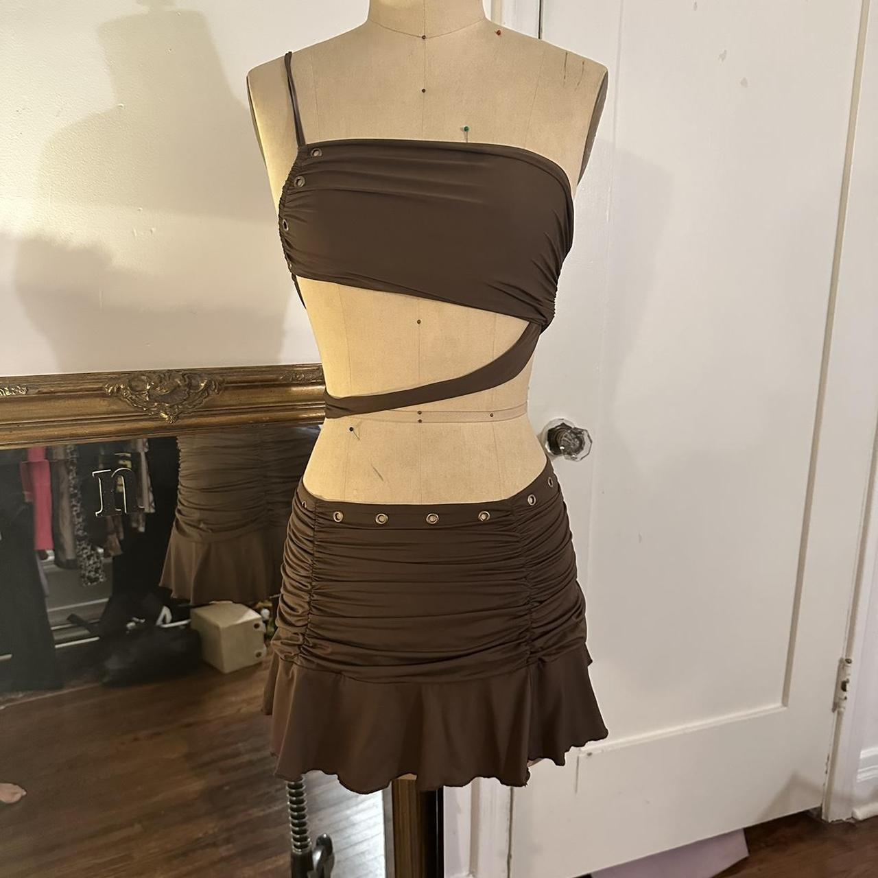 Ruched Mini Skirt And Top Set From The Kript Size Depop