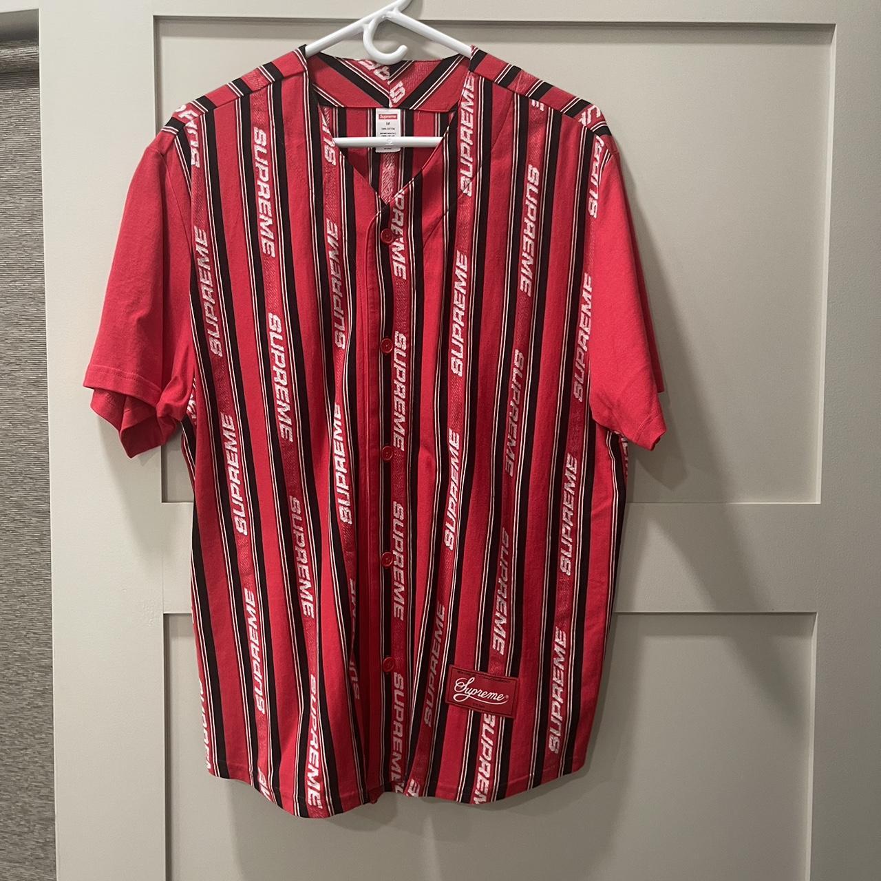 Supreme thick button-up baseball jersey. Perfect for - Depop