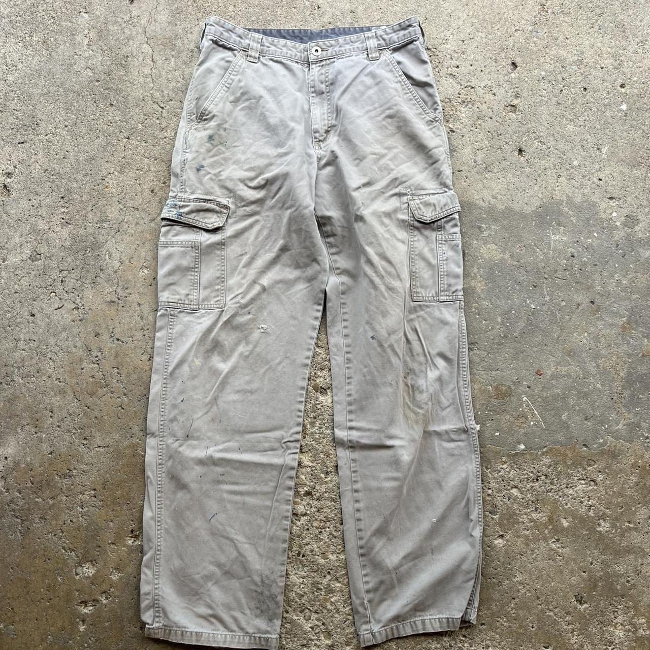 Wrangler Cargo pants 5/10 paint stains throughout... - Depop