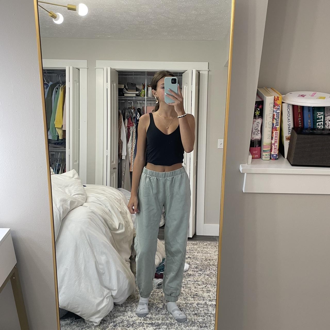 brandy Melville greenish sweatpants one size Depop