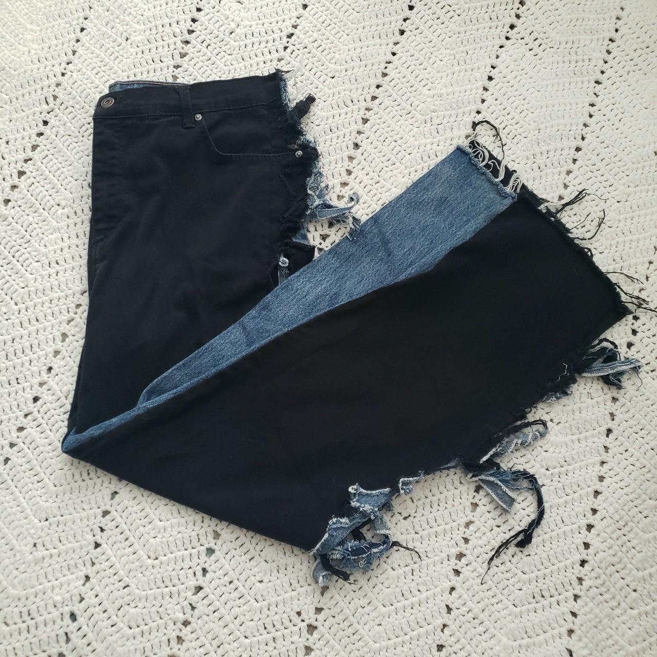 Women's Blue and Black Jeans Depop