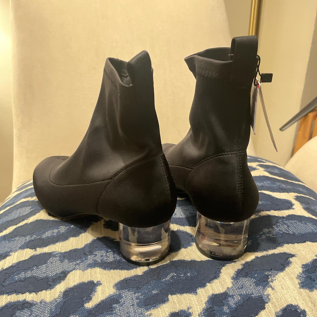 Black Zara Booties with clear heels booties Depop