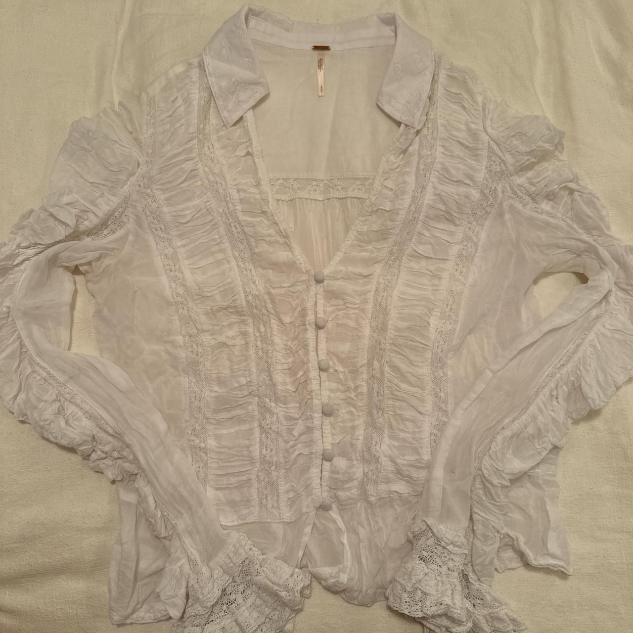 Free People Women's Lace Blouse Small/ shops Medium