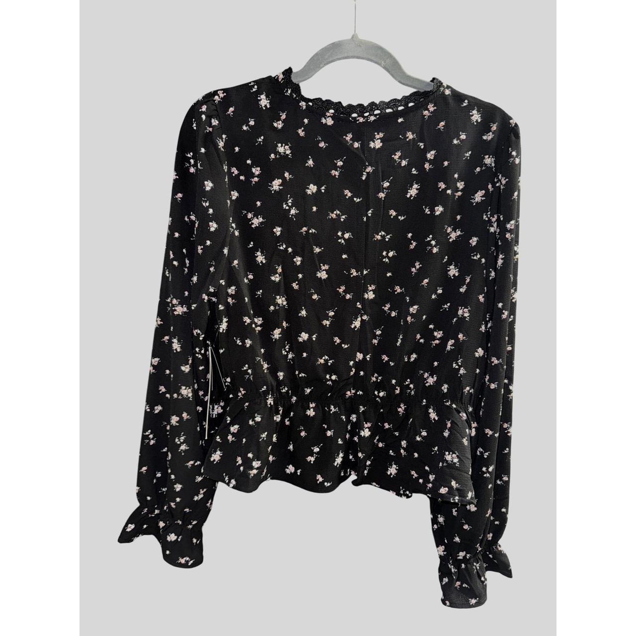 Preloved Women's Blouse - Black - XL – Black Flor… - image 2