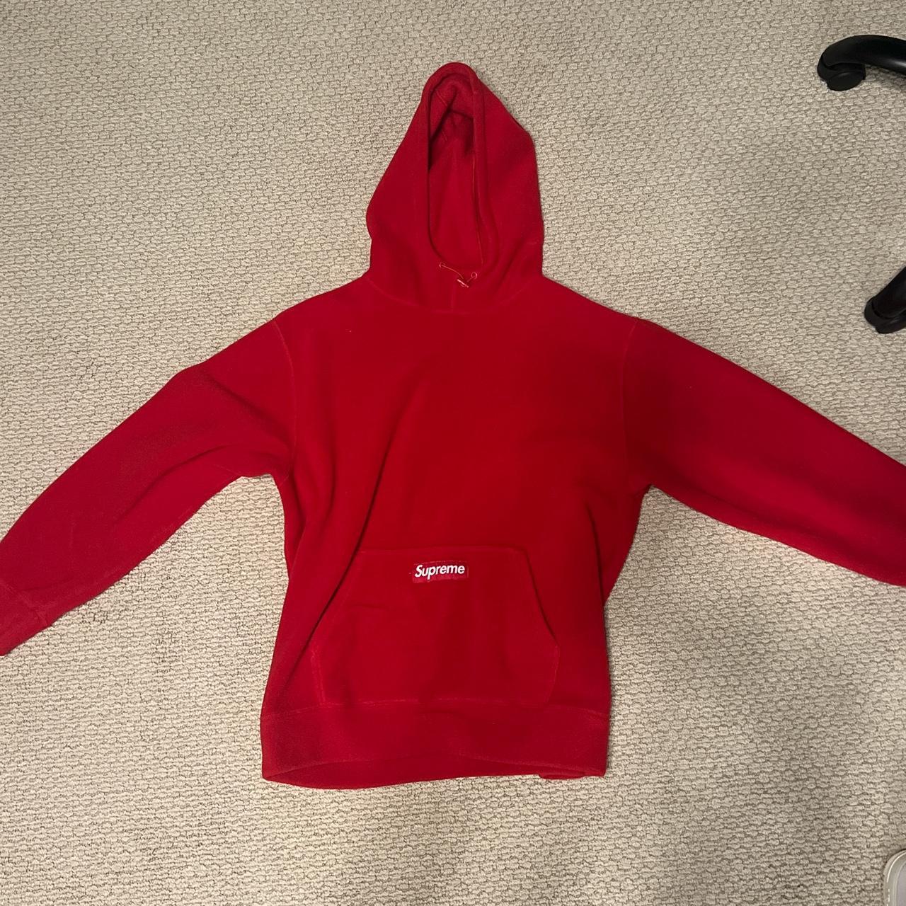 Large Red Supreme hoodie - Depop