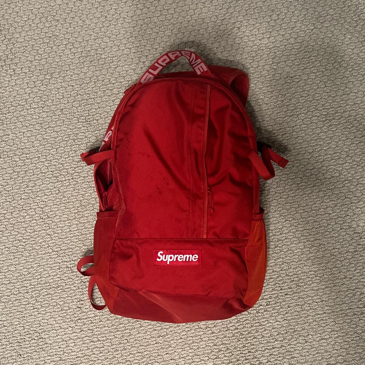 Red Supreme Backpack - Depop