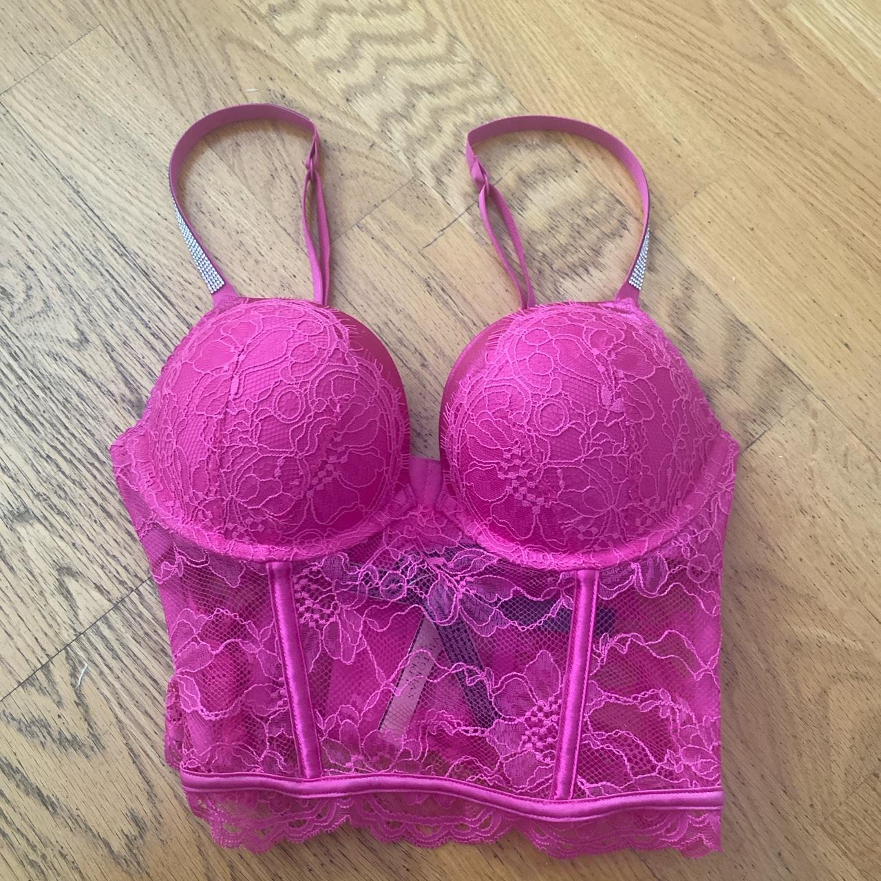 Hot pink Victoria’s Secret corset push up top with