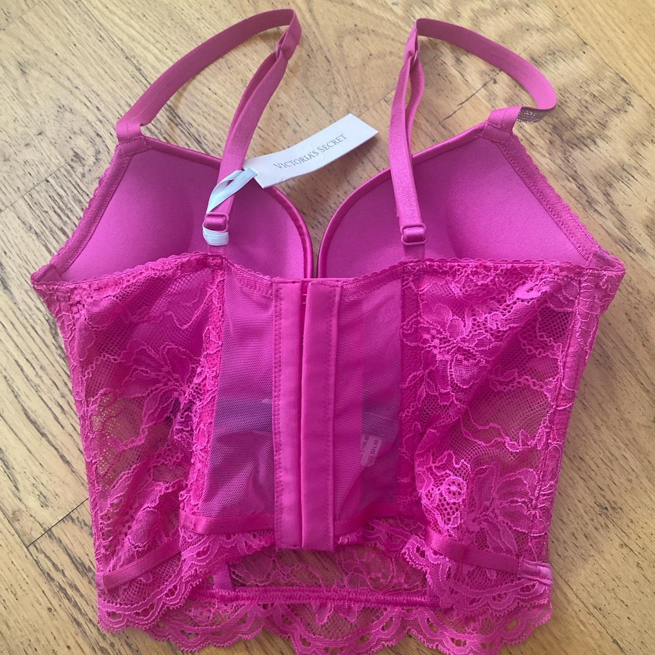 Hot pink Victoria's Secret corset push up top with - Depop