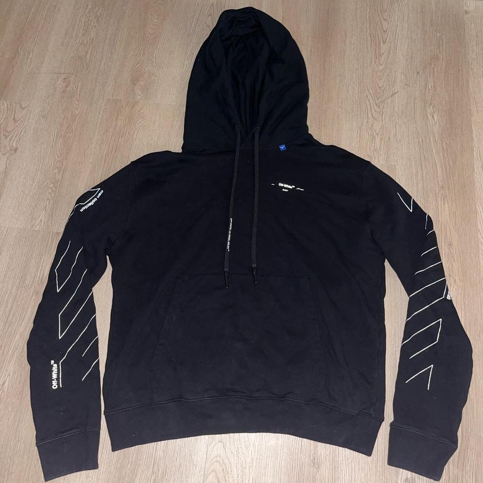 Off white unfinished hoodie hot sale black