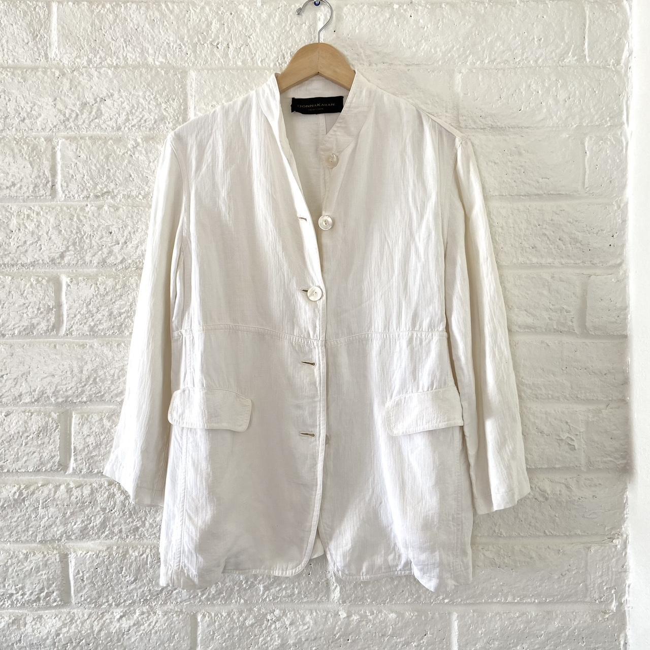 Donna Karan Women's White Jacket | Depop