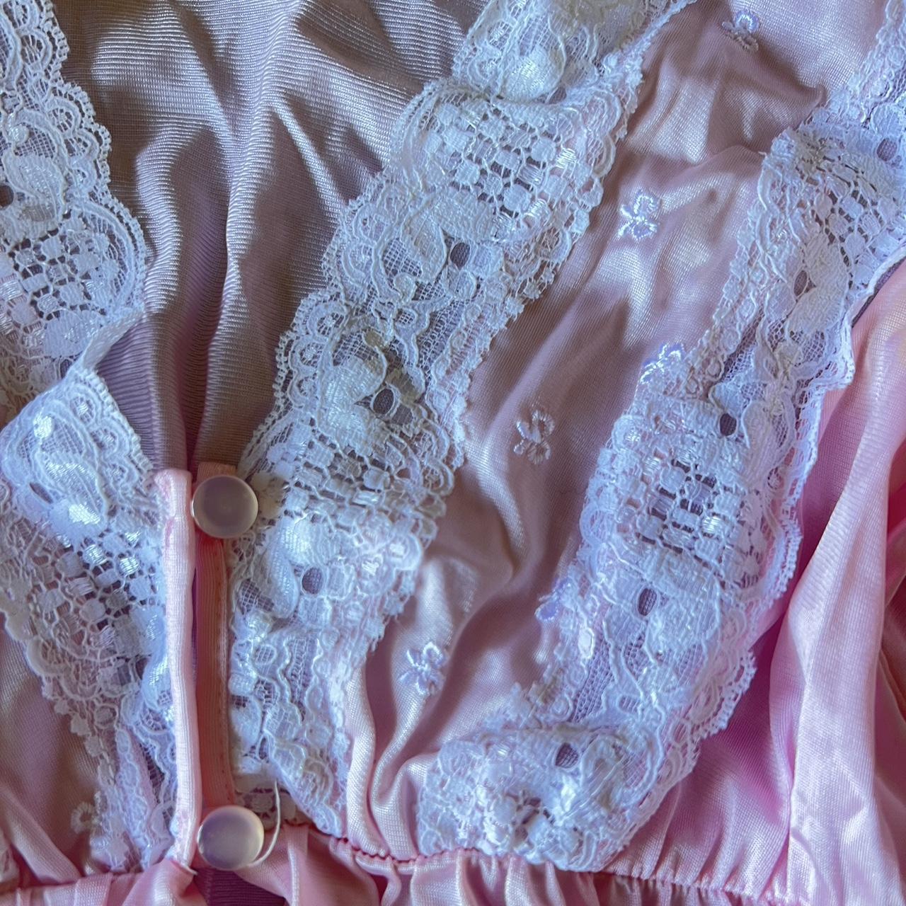 long pink lace robe! (reaches down to my calves and... - Depop