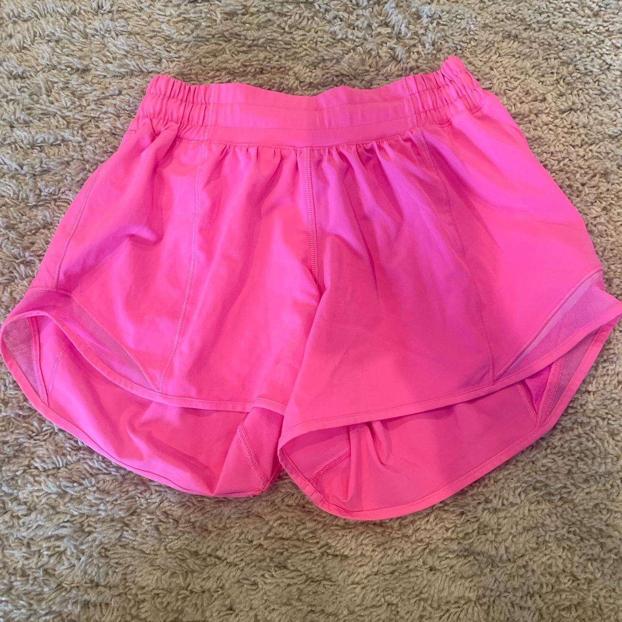 Lululemon Pink Hotty Hot Shorts Size 2 Tall Inner Depop