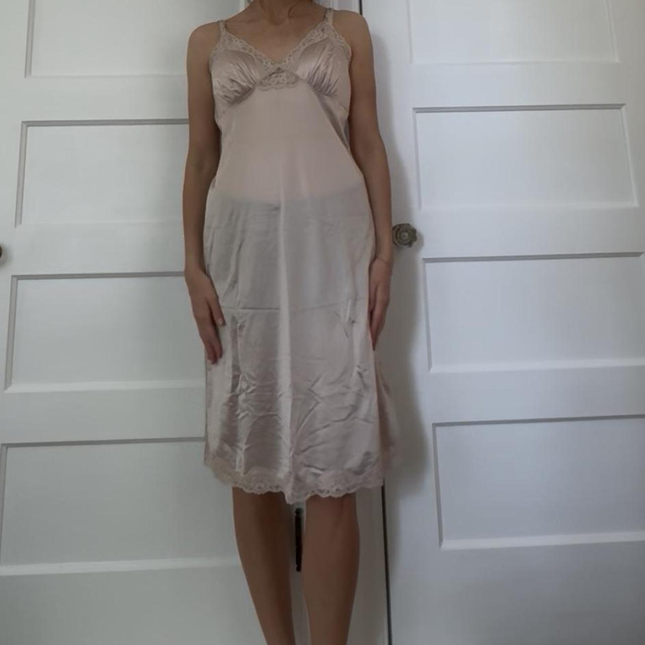 vintage Dixie Belle nude lace slip dress beige/rosey... | Depop