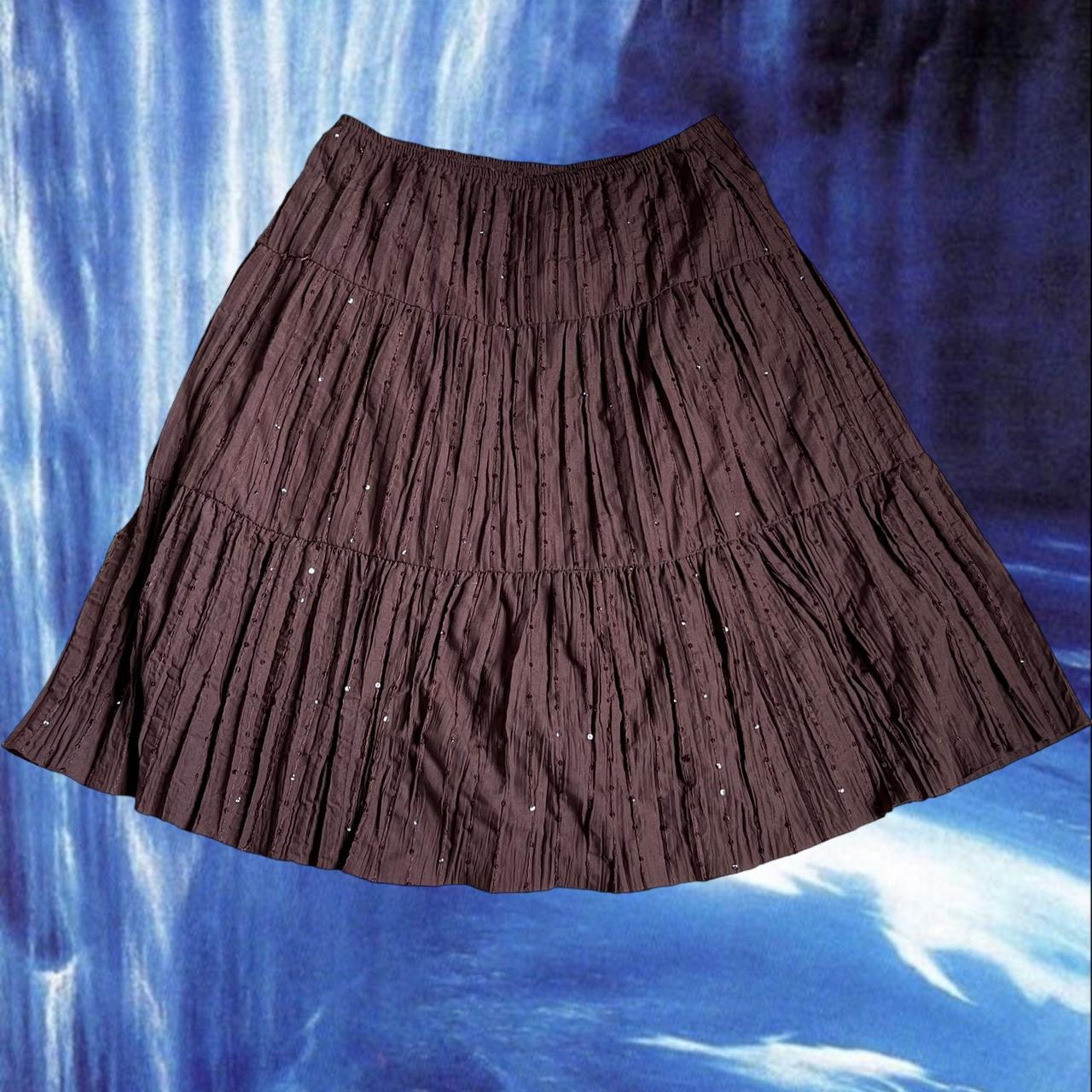 Y2K grunge fairy cottagecore brown full skirt with... Depop