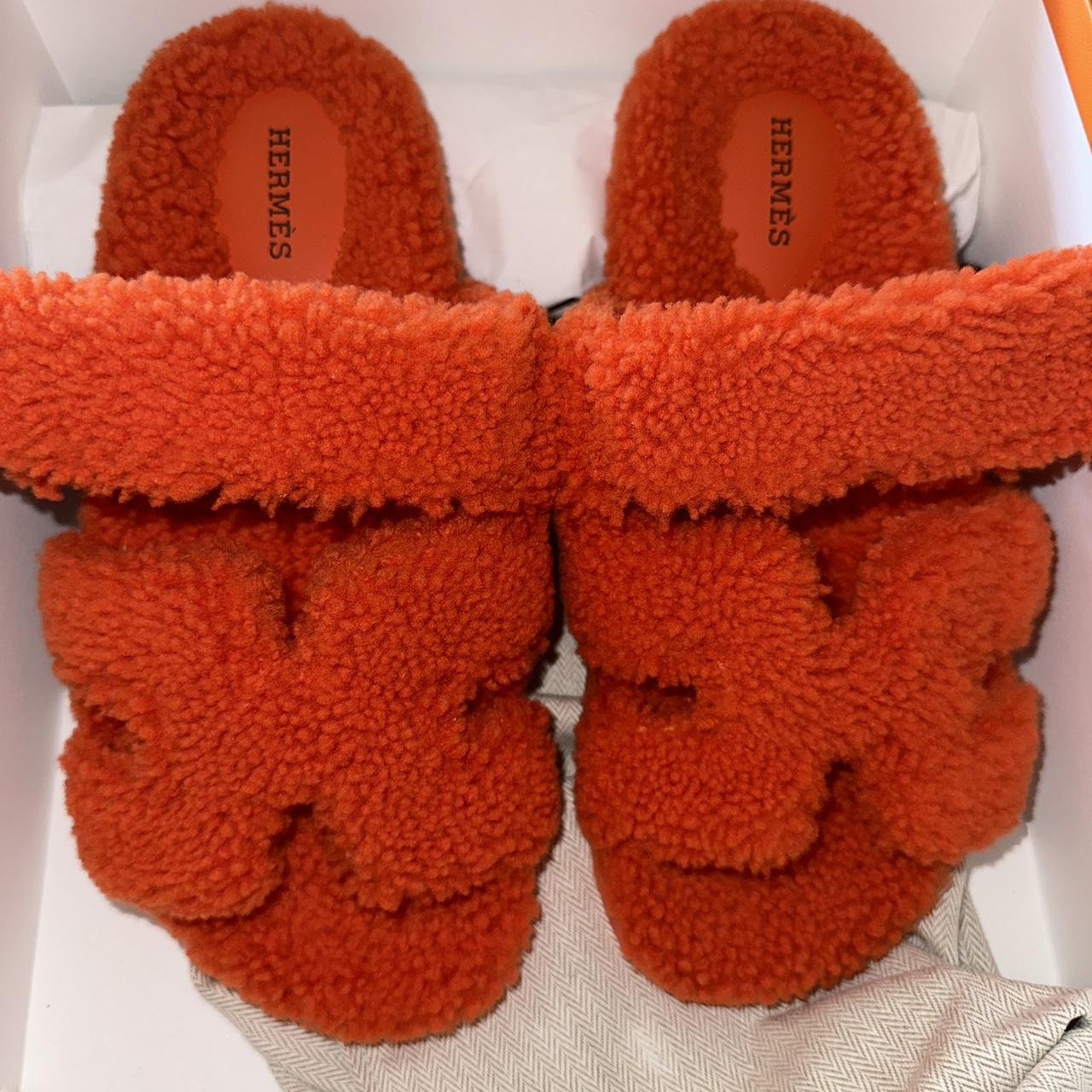 Hermes Women's Orange Sandals | Depop