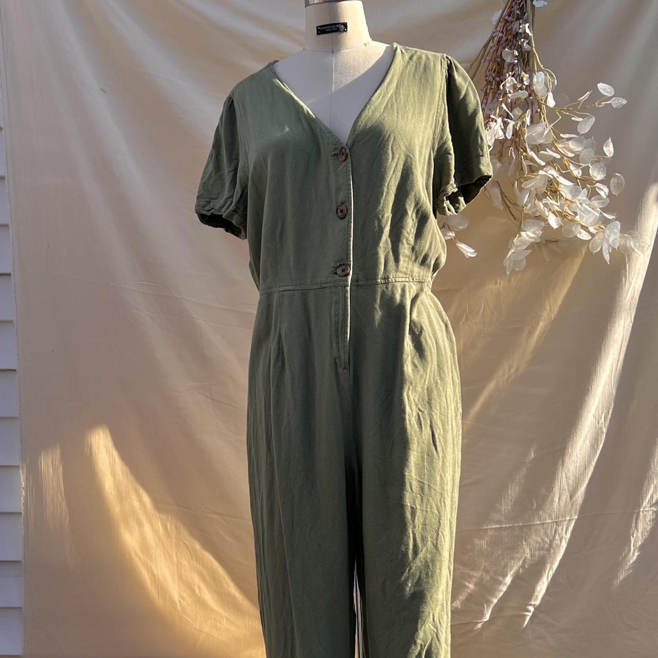 Old Navy Women's Green and Khaki Jumpsuit | Depop