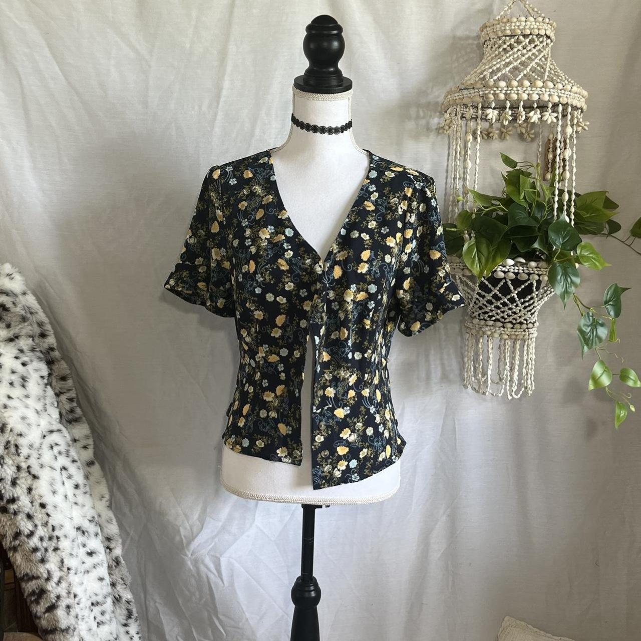 Hooked Up by IOT Women's Black and Yellow Blouse