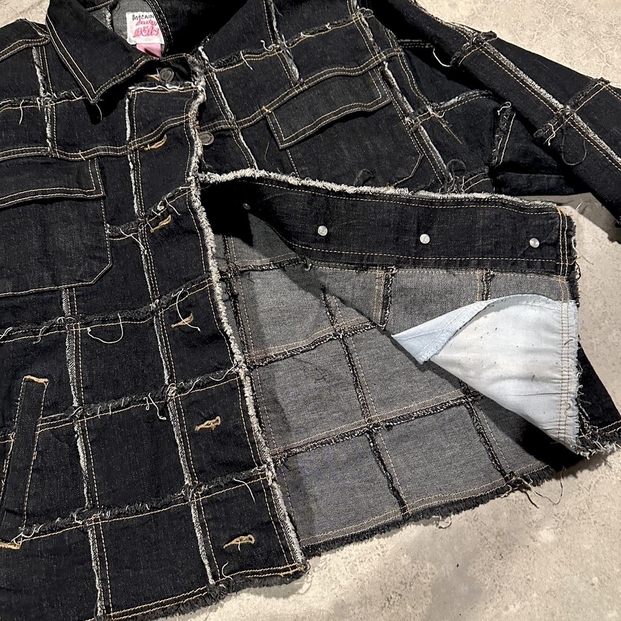 Women's Jacket - Black - S – patchwork denim jack… - image 5