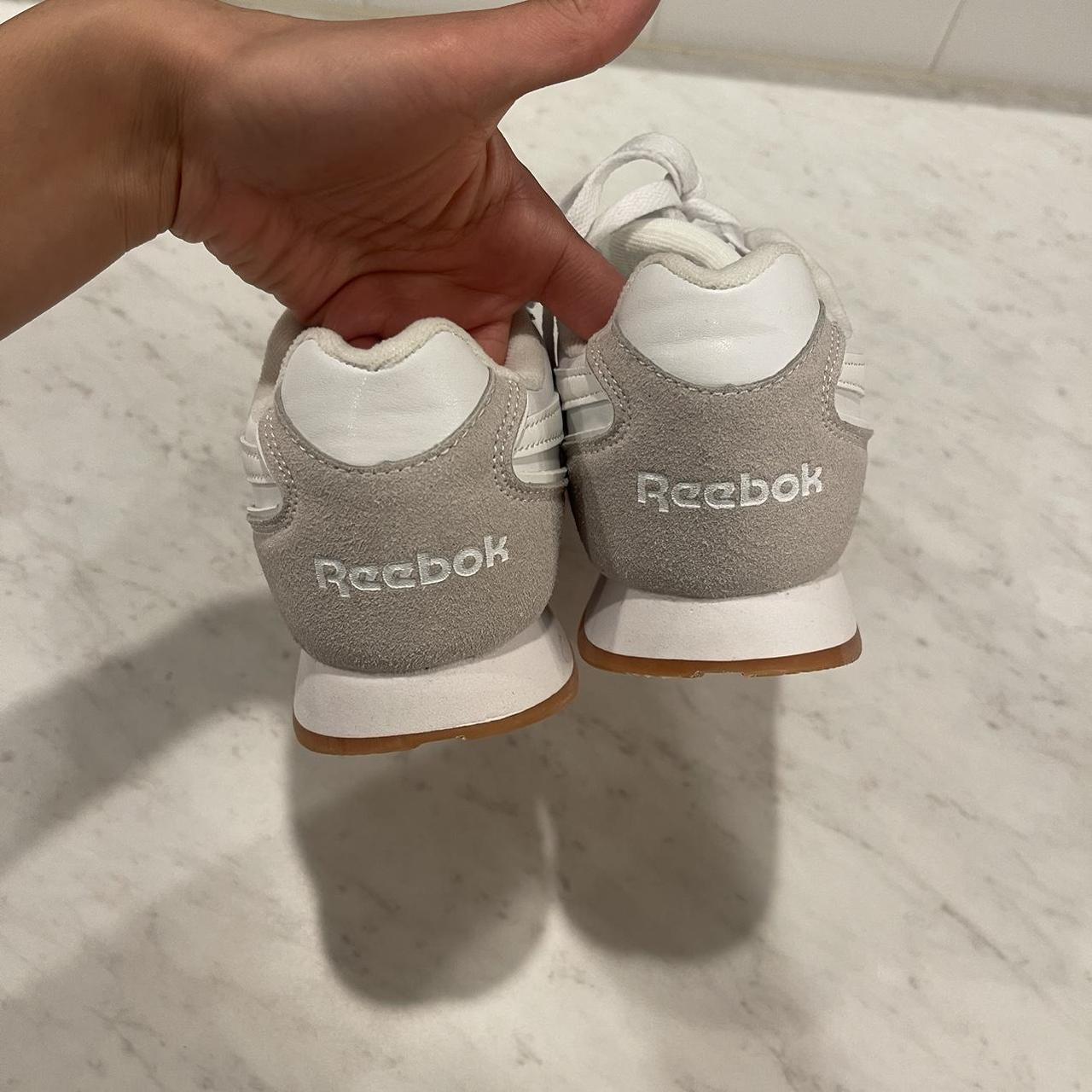 Neutral white Reebok sneakers! Only worn twice, so... - Depop