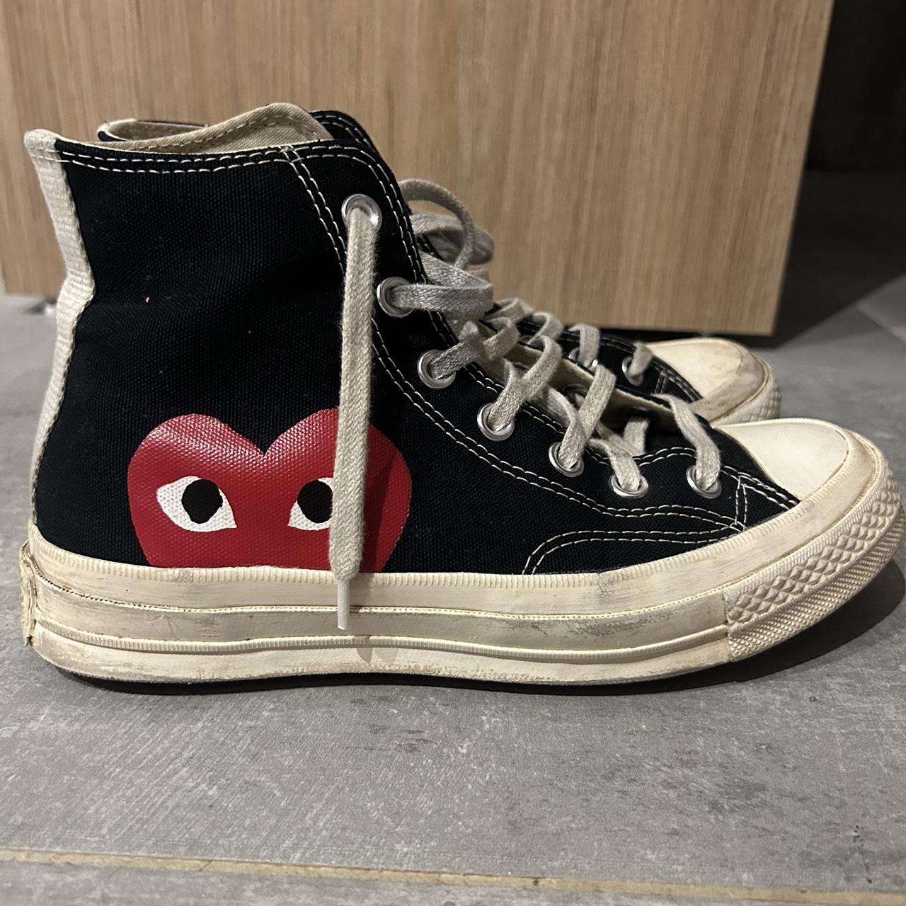 comme des garçons converse worn a lot but still in... - Depop