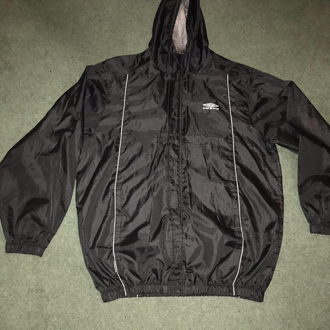 Umbro Men's Black and Grey Jacket | Depop